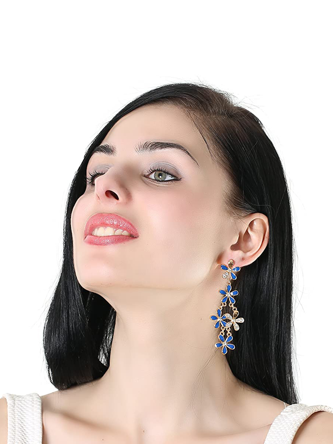 YouBella Jewellery Designer Hanging Earrings for Girls and Women (Blue)