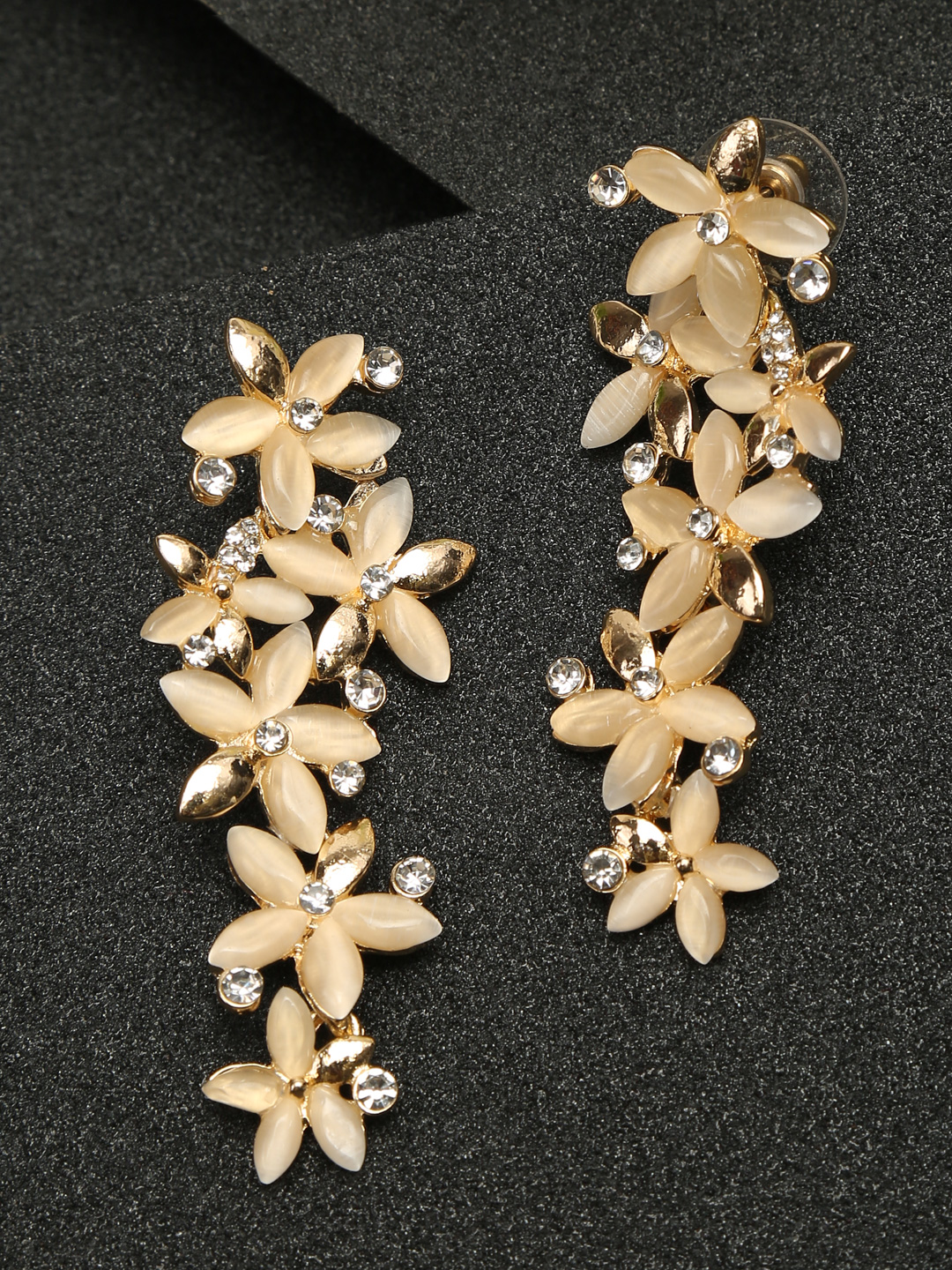 Valentine Gifts : YouBella Jewellery Designer Hanging Earrings for Girls and Women (Golden-White)