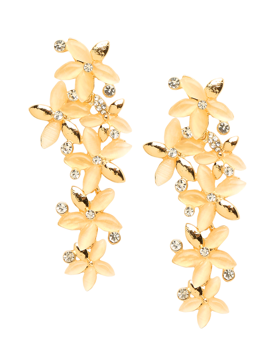 Valentine Gifts : YouBella Jewellery Designer Hanging Earrings for Girls and Women (Golden-White)