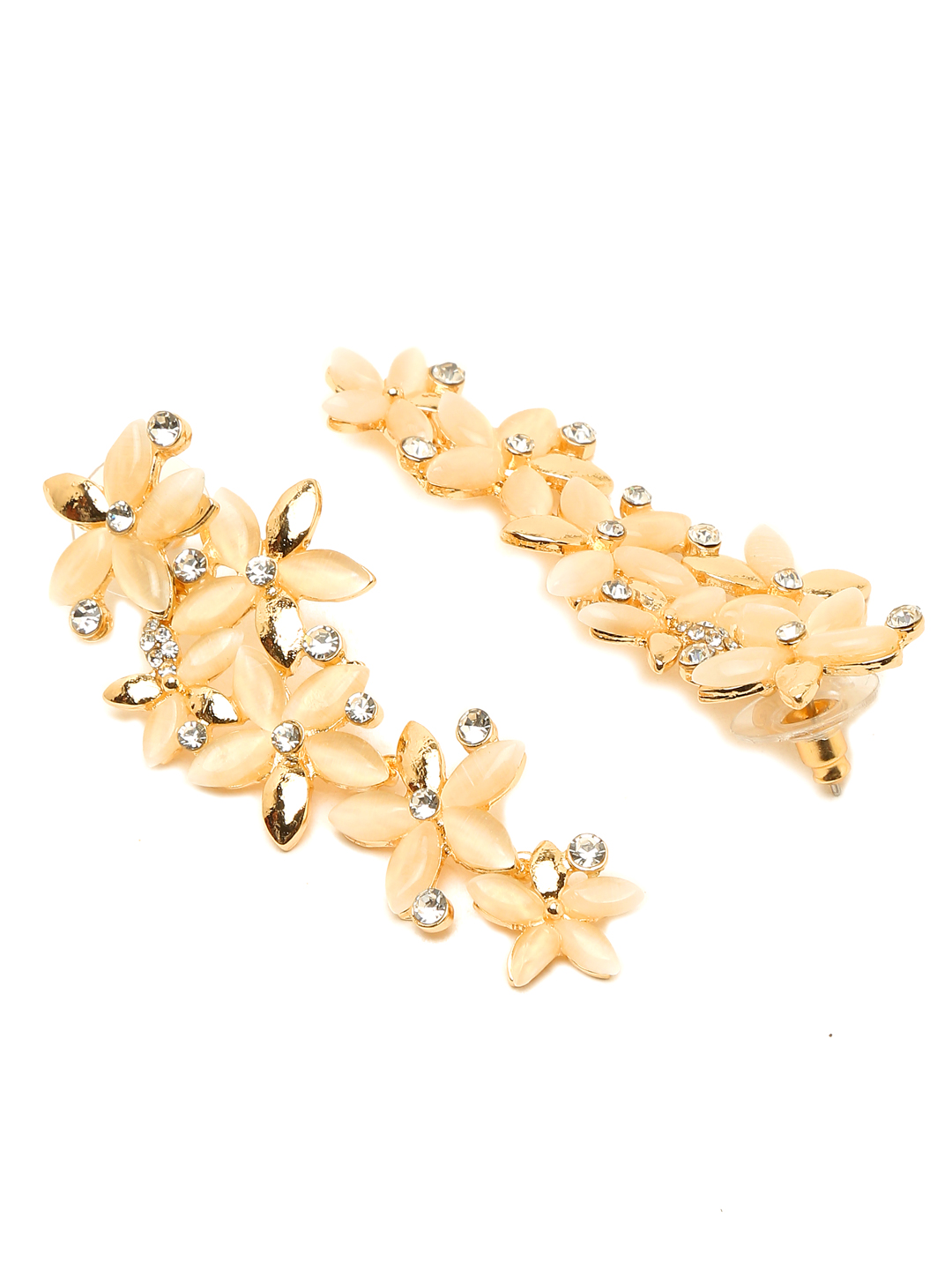 Valentine Gifts : YouBella Jewellery Designer Hanging Earrings for Girls and Women (Golden-White)