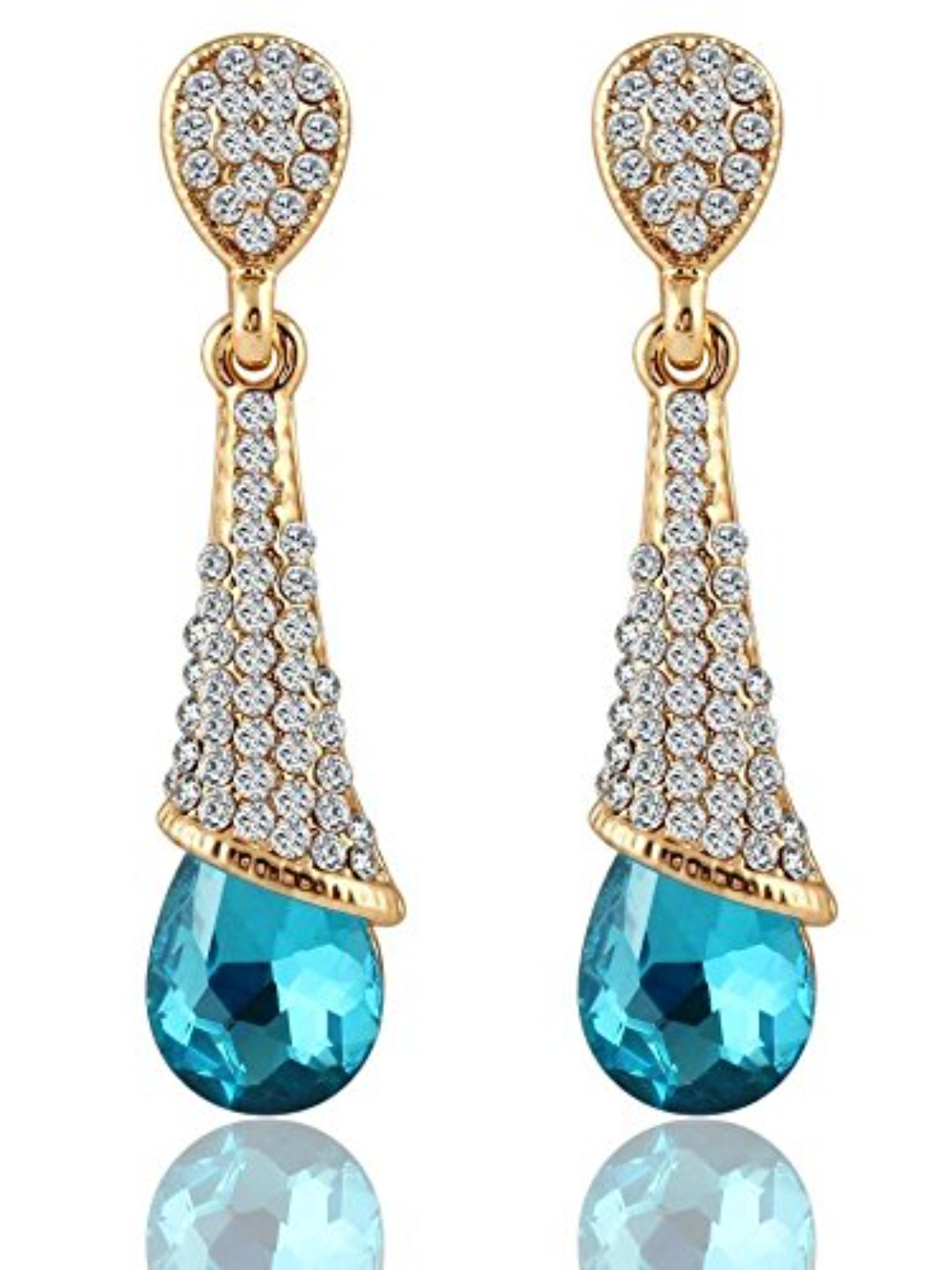 Valentine Gifts : YouBella Jewellery Valentine Collection Zircon Earrings for Girls and Women (Blue)