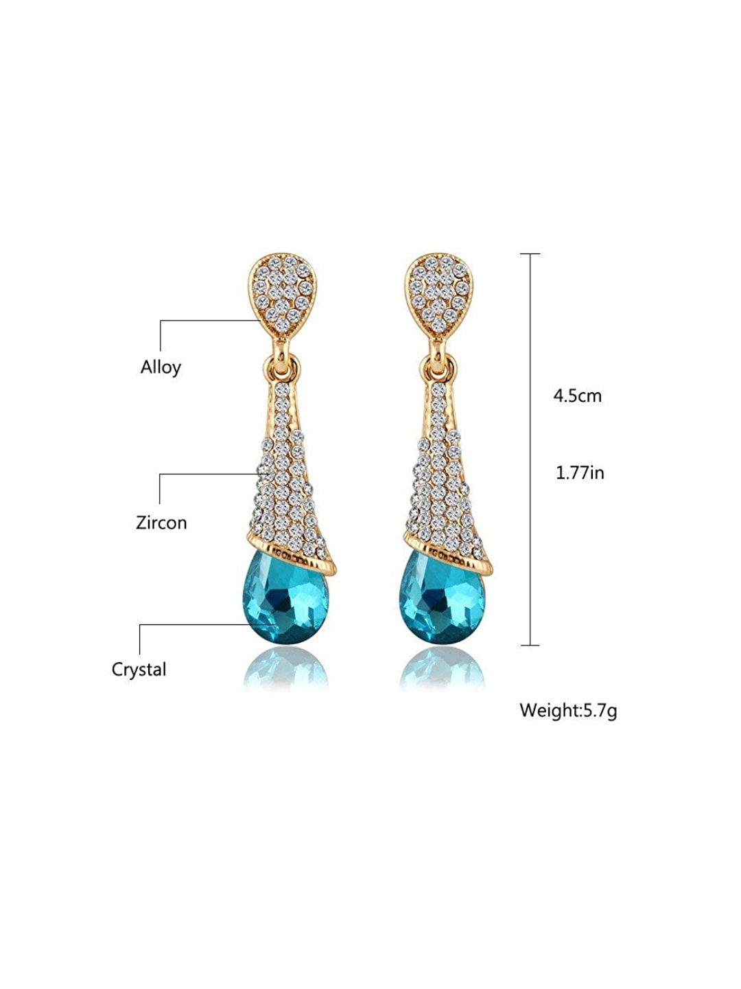 Valentine Gifts : YouBella Jewellery Valentine Collection Zircon Earrings for Girls and Women (Blue)