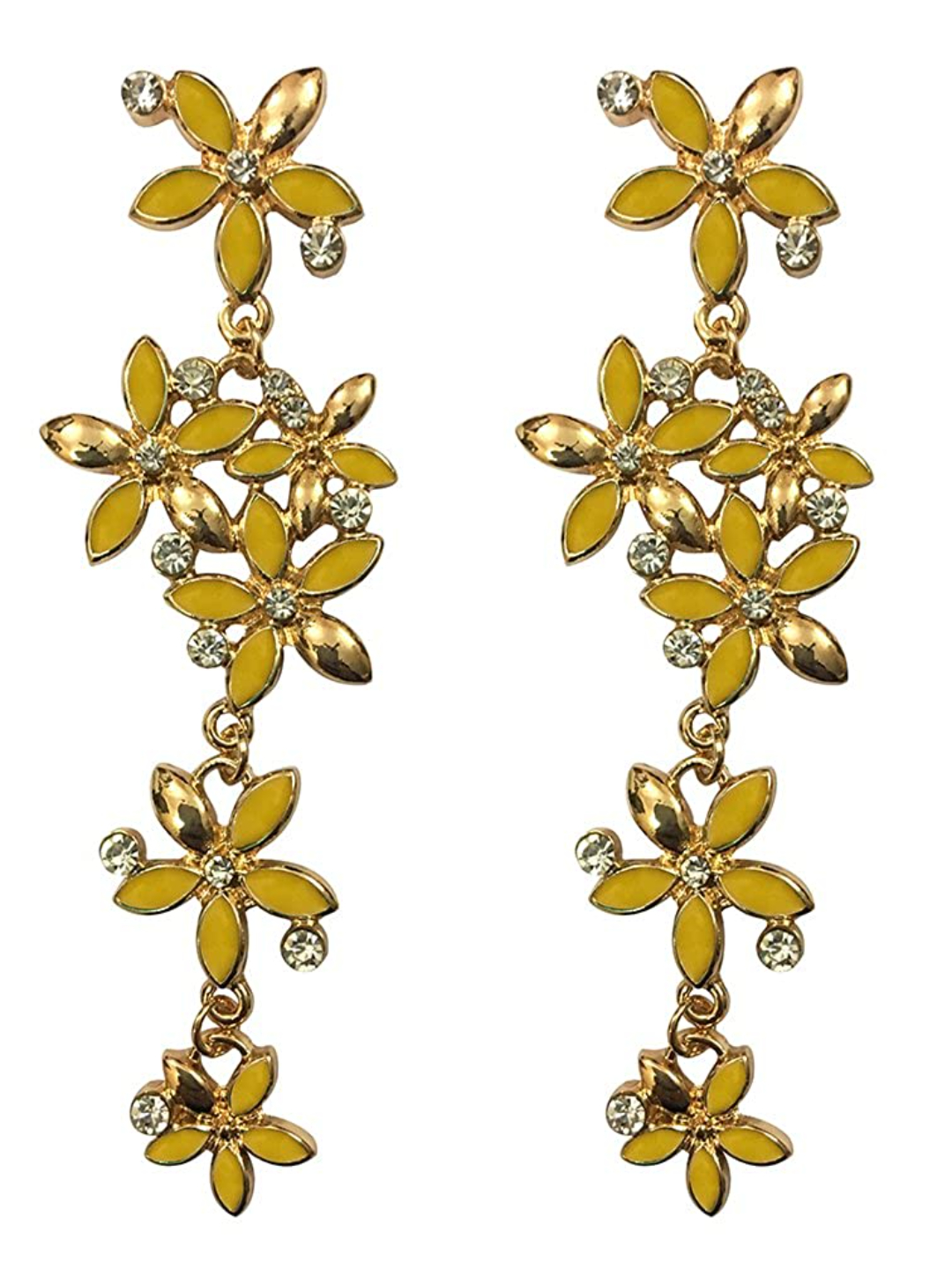 YouBella Jewellery Yellow Gold Plated Zircon Hanging Earrings for Women