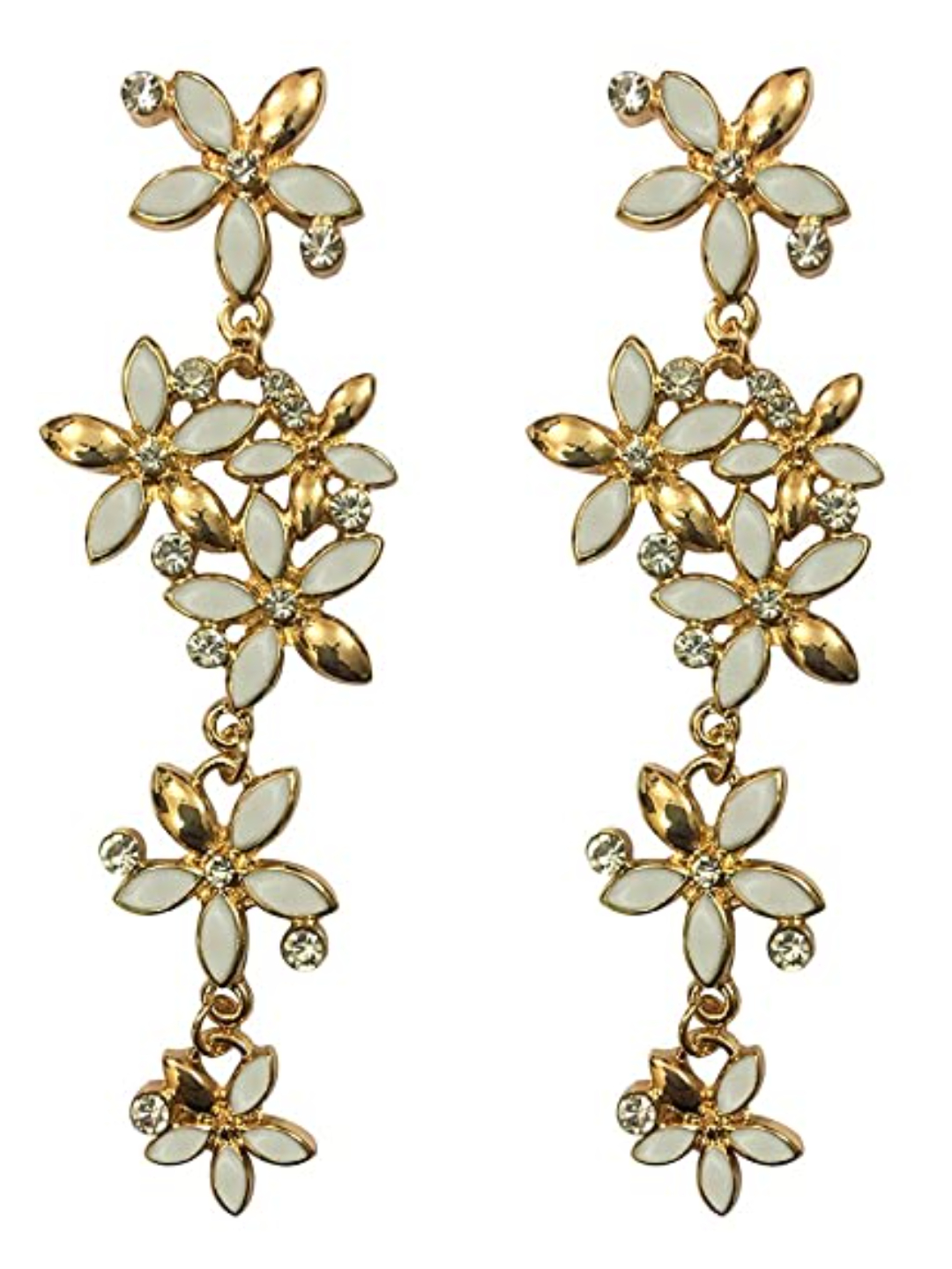 YouBella Jewellery White Gold Plated Zircon Hanging Earrings for Women