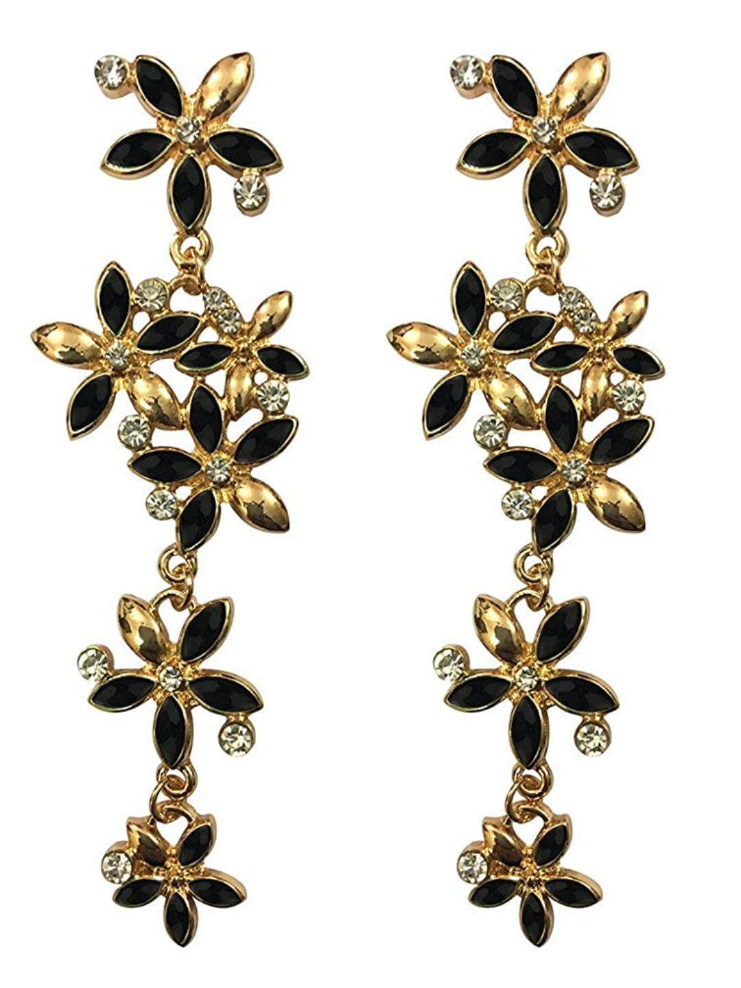 YouBella Jewellery Balck Gold Plated Zircon Hanging Earrings for Women