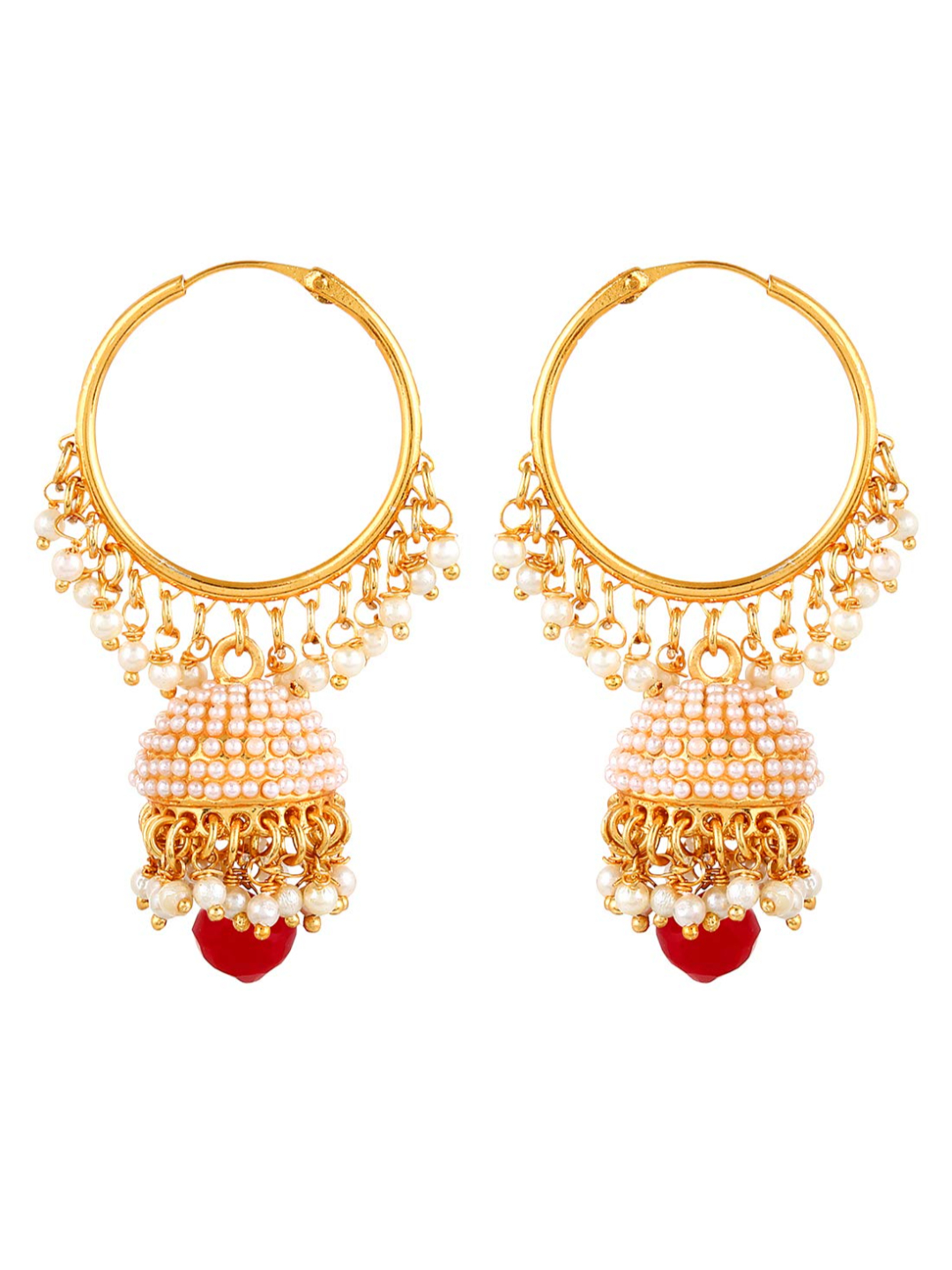 YouBella Jewellery Gold Plated Jhumkis Earrings for Women (Golden)(YBEAR_31335)