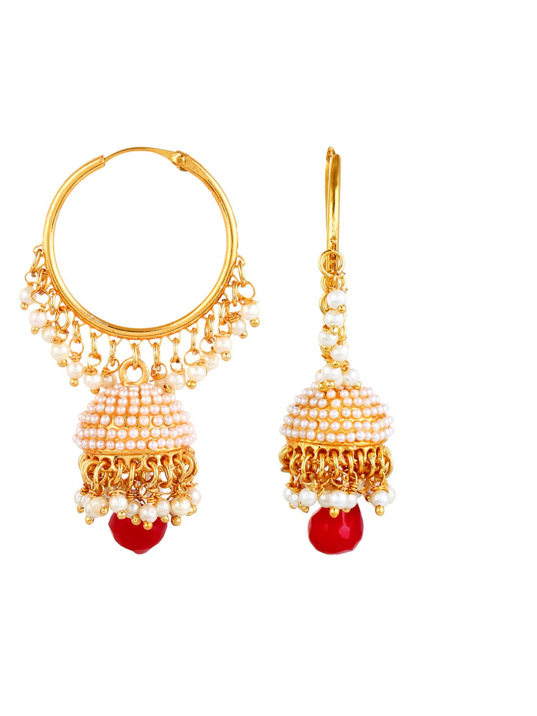 YouBella Jewellery Gold Plated Jhumkis Earrings for Women (Golden)(YBEAR_31335)