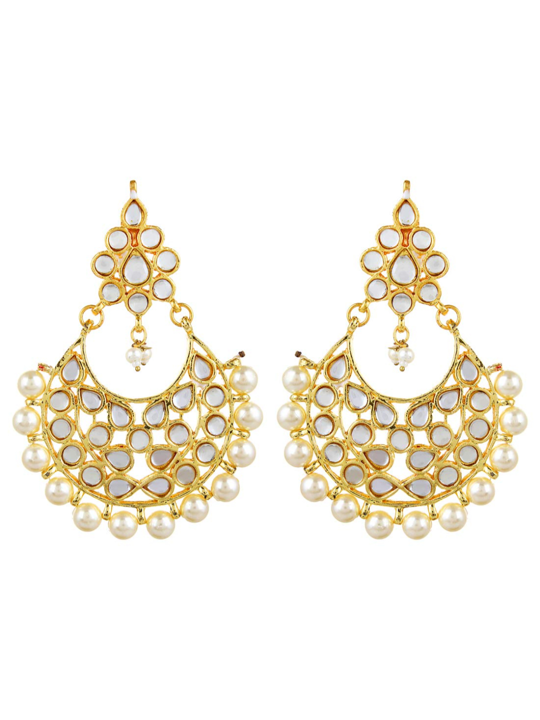 YouBella Jewellery Traditional Pearl Chandbali Earrings For Girls and Women