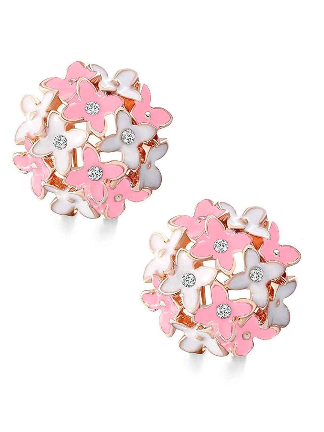 YouBella Jewellery Presents Gracias Collection Floral Earrings for Girls and Women (Light Pink)