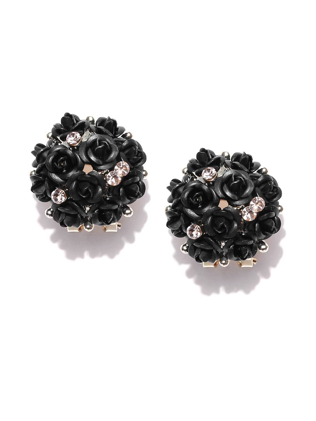 YouBella Fashion Jewellery Summer Special Stylish Rose Shape Fancy Party Wear Earrings for Girls and Women (Black)