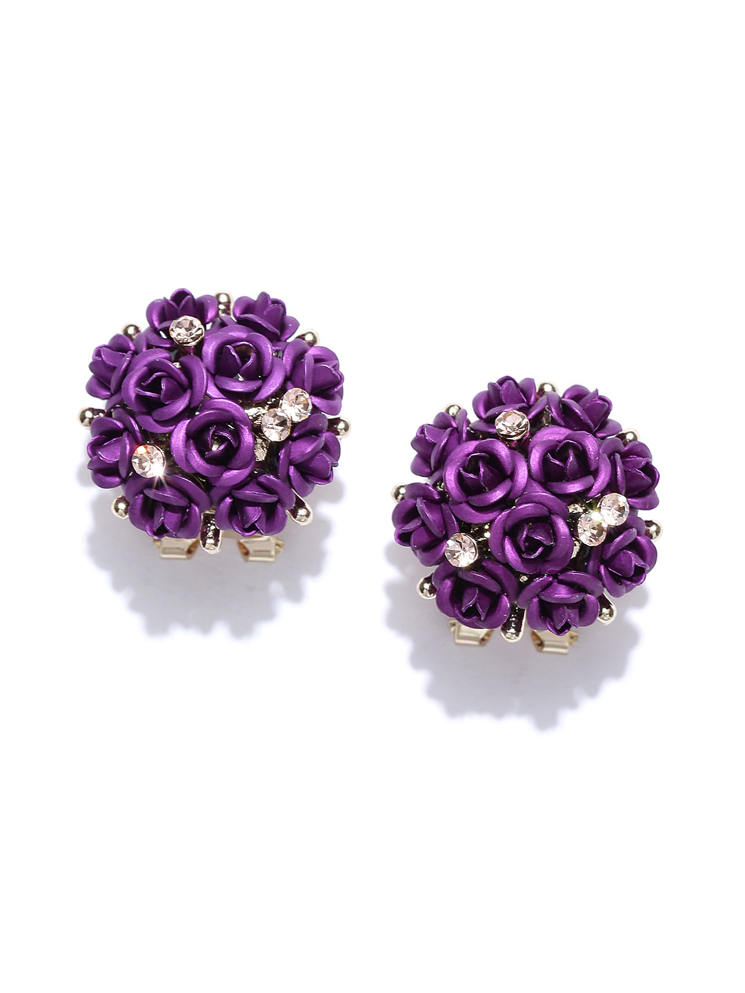 YouBella Fashion Jewellery Summer Special Stylish Rose Shape Fancy Party Wear Earrings for Girls and Women (Purple)