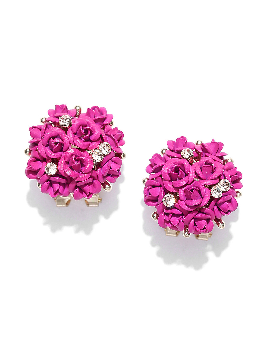 YouBella Stylish Party Wear Jewellery Gold Plated Studs Earrings for Women (Pink)(YBEAR_31677)