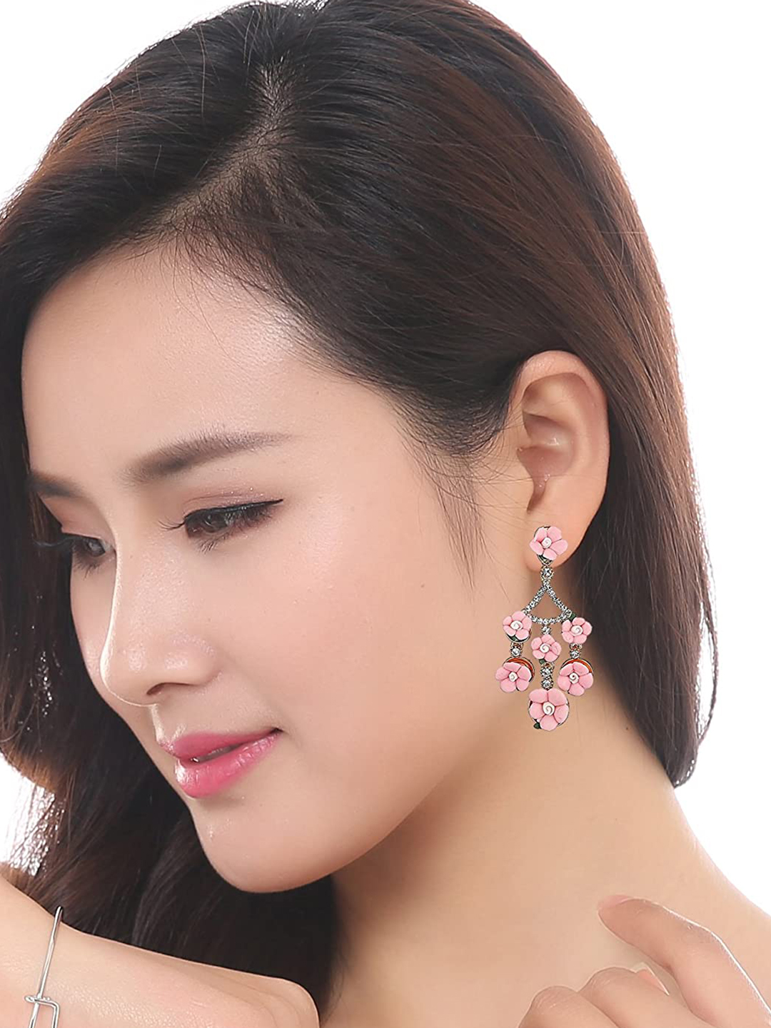 YouBella Jewellery Crystal Floral Earrings For Girls and Women