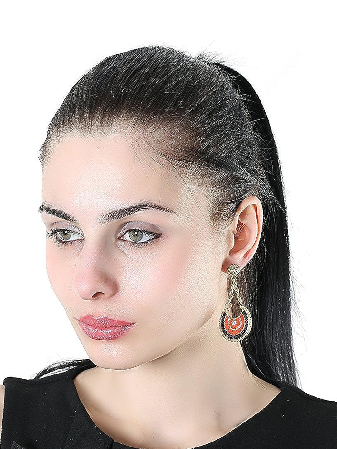 YouBella Jewellery Bohemian Earrings for Girls and Women (Red-Black)