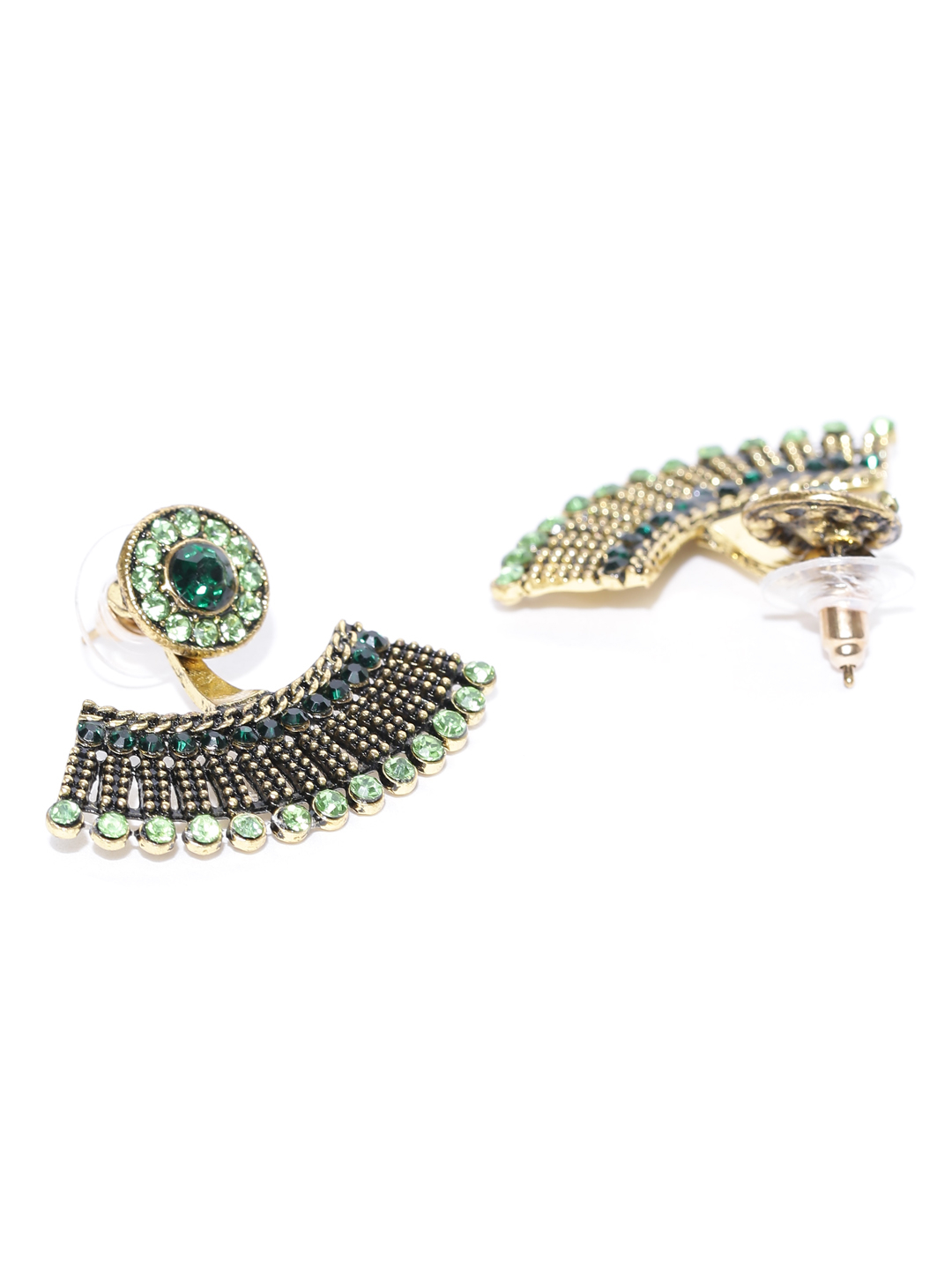 YouBella Fashion Jewellery Earrings Earcuffs for Girls and Women (Green)