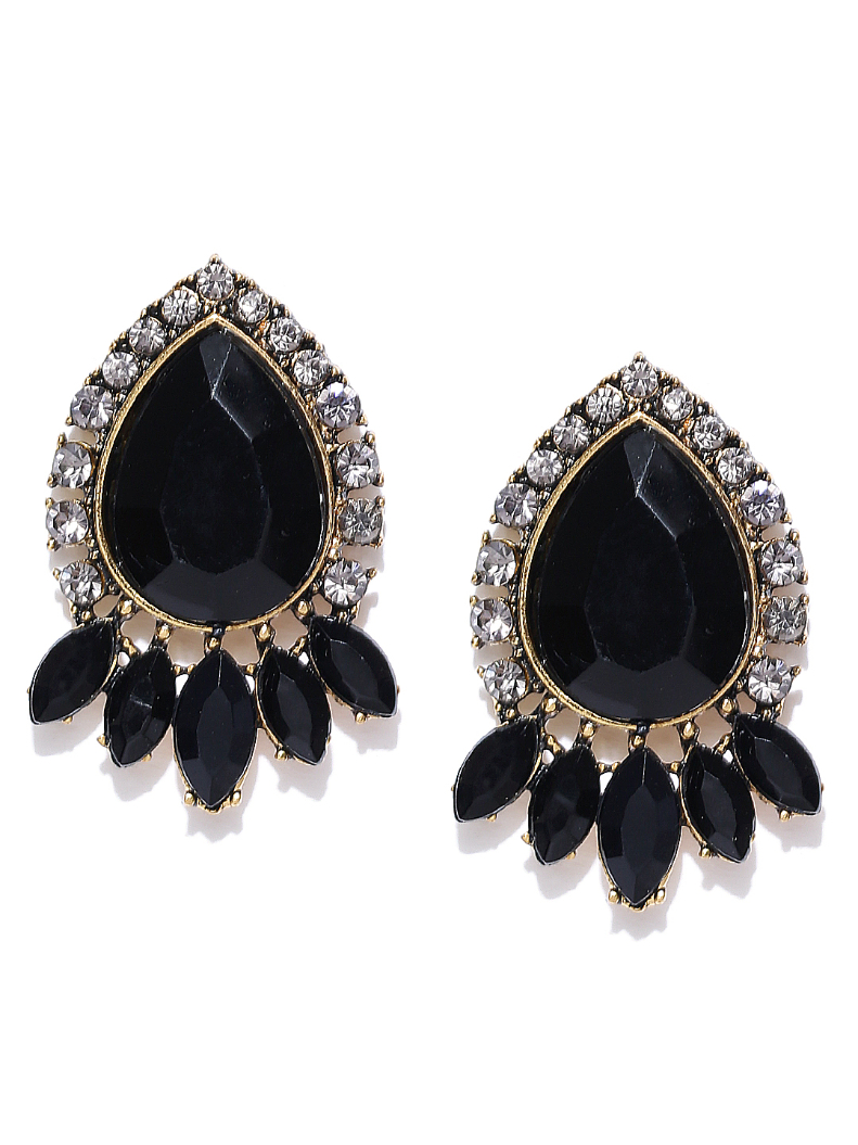 YouBella Black Gold-Plated Stone Studs