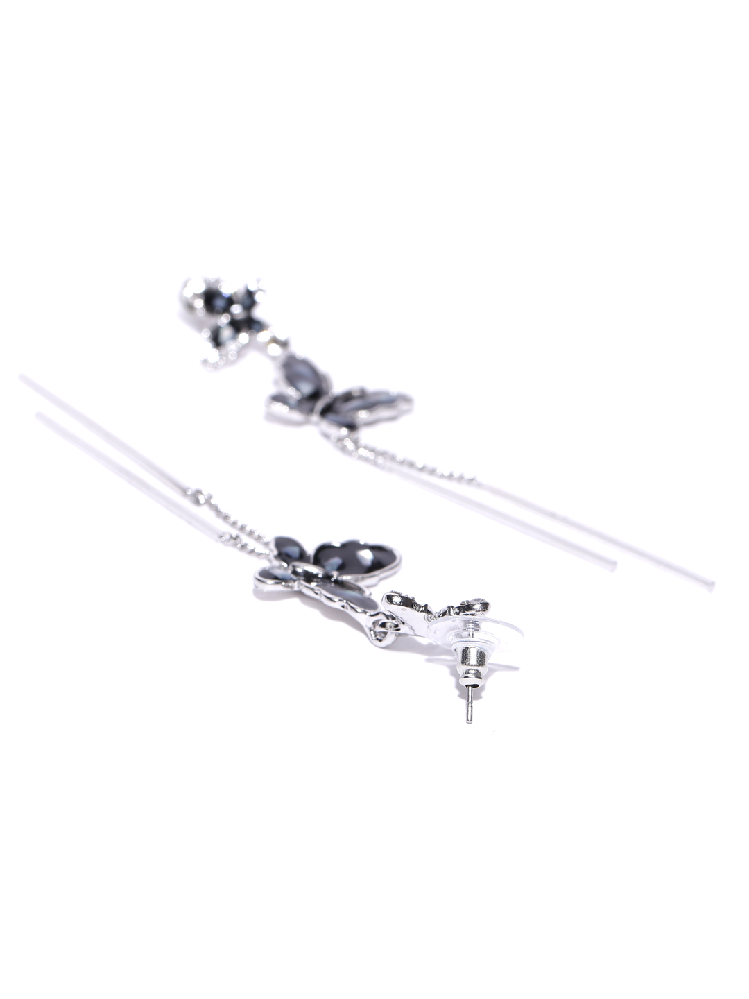 YouBella Jewellery Butterfly Shape Dangler Earrings For Girls and Women (Black)