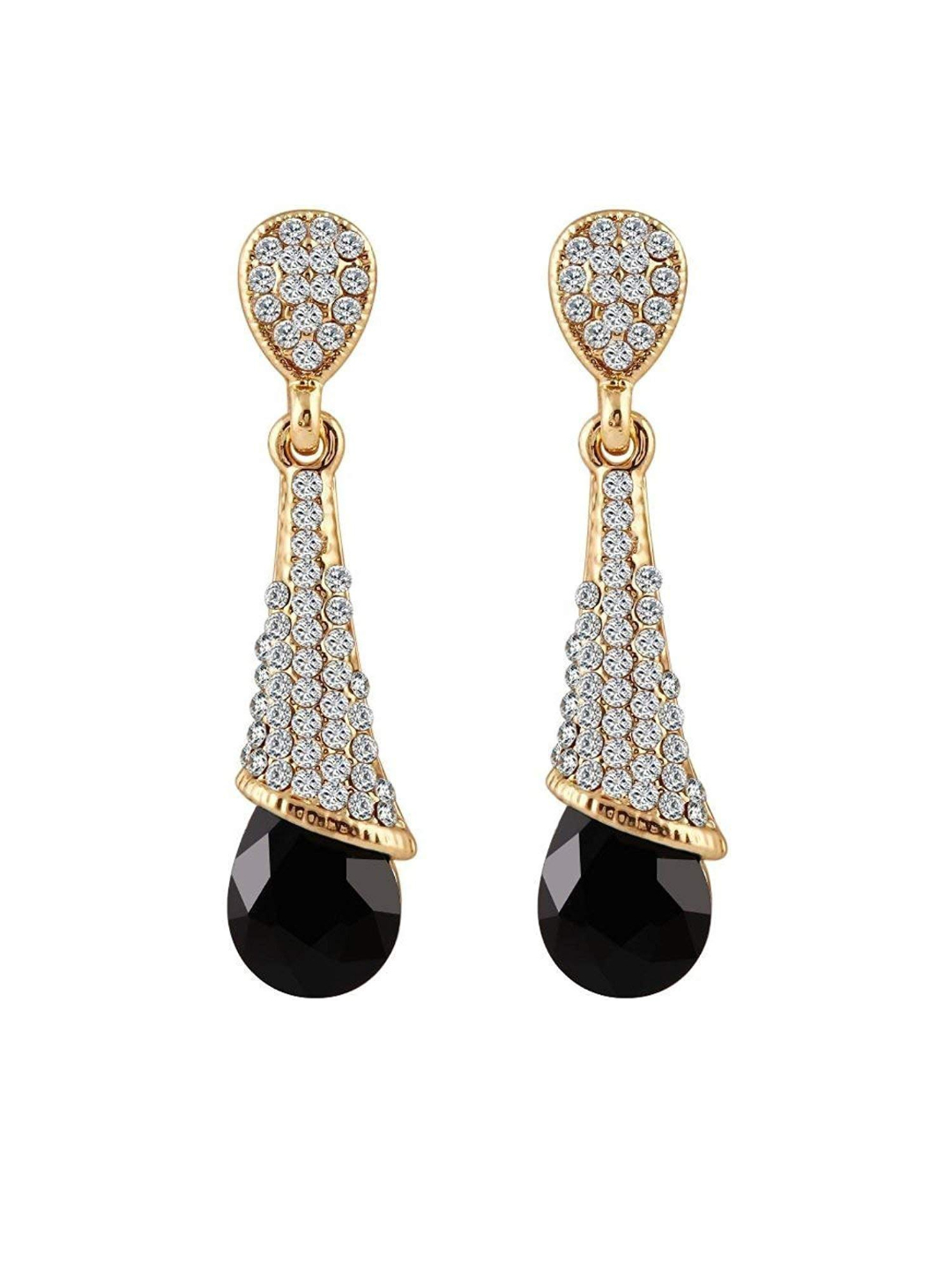 YouBella Zircon Earrings for Women (Black)