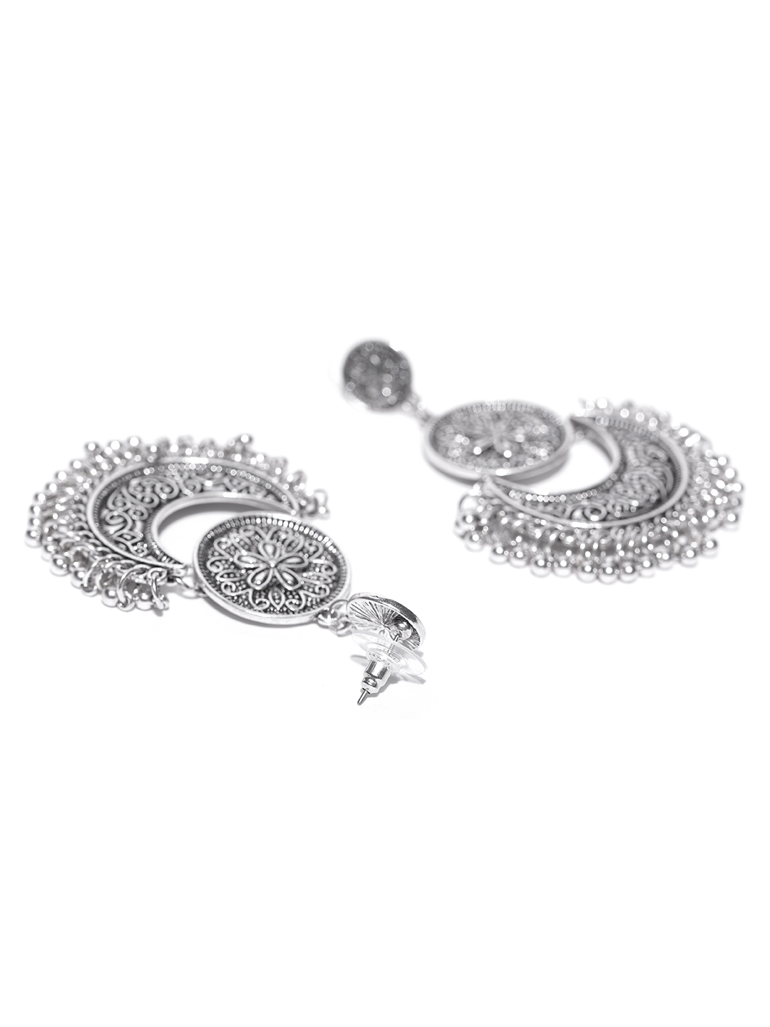YouBella Stylish Party Wear Jewellery Silver Plated Drop Earrings for Women (Silver)(YBEAR_31772)