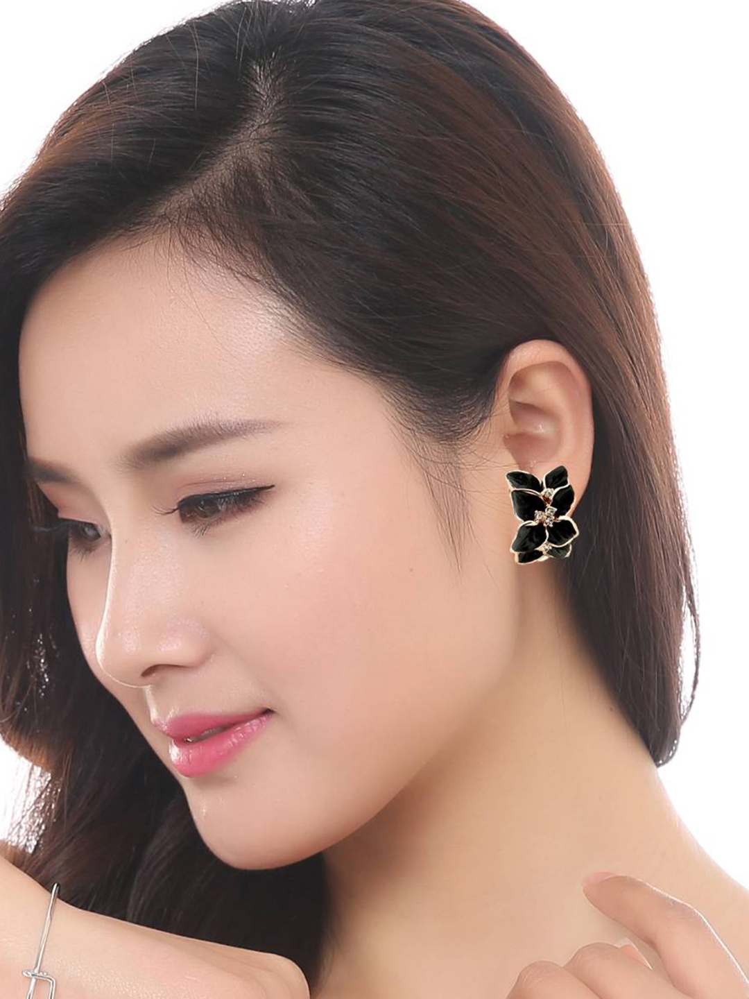 YouBella Fashion Jewellery Earrings for Women Traditional Earrings Tops for Girls (BLACK)