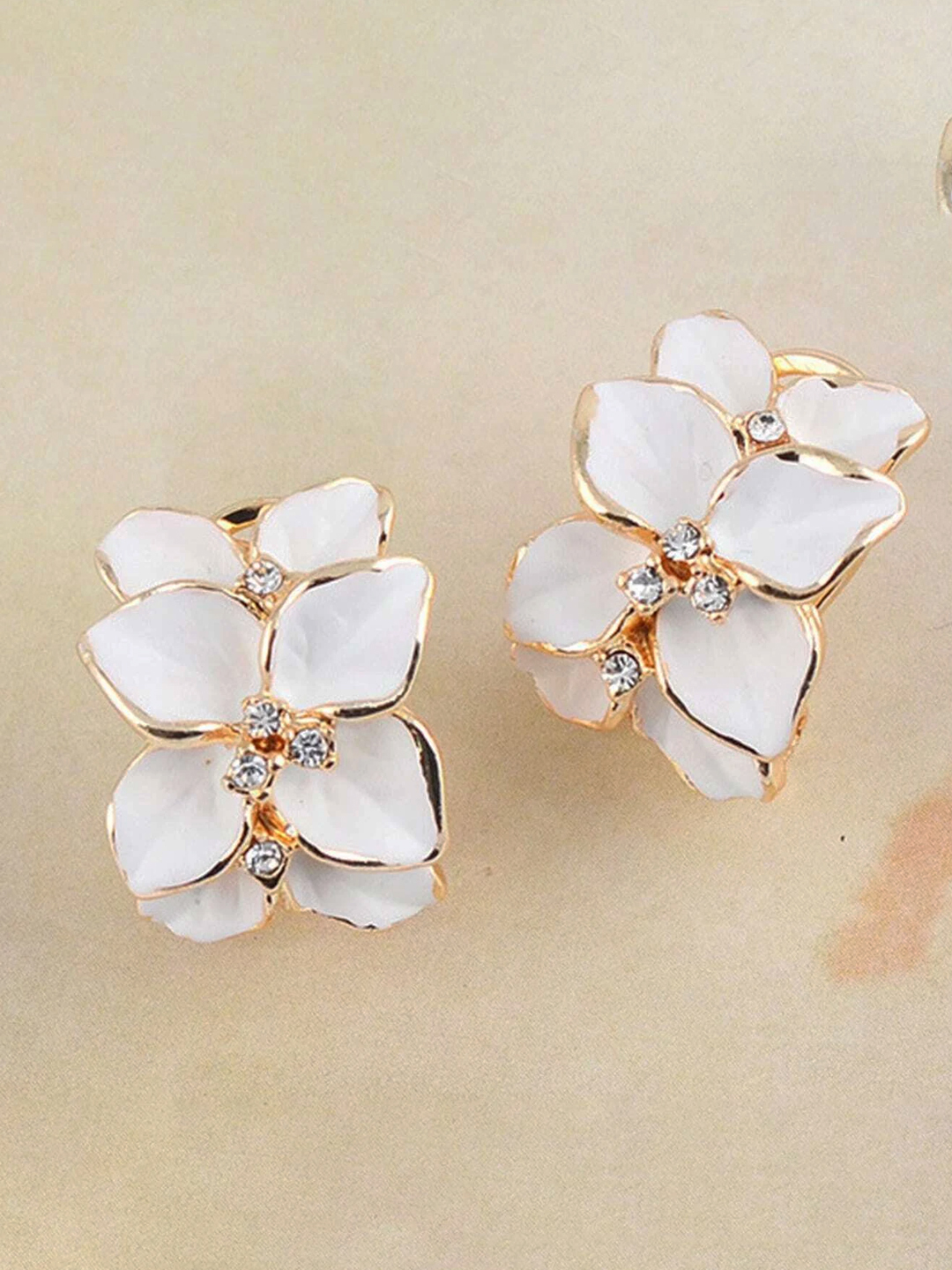 YouBella Fashion Jewellery Stylish Fancy Party Wear Earrings for Women Traditional Earrings Tops for Girls and Women (WHITE)