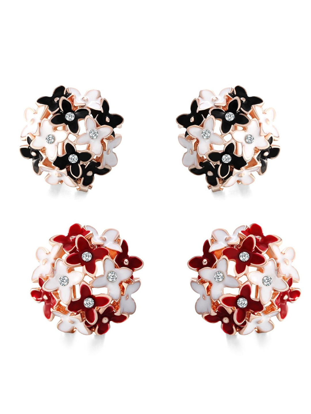 YouBella Jewellery Floral Stud Earrings for Girls and Women (Combo -1)
