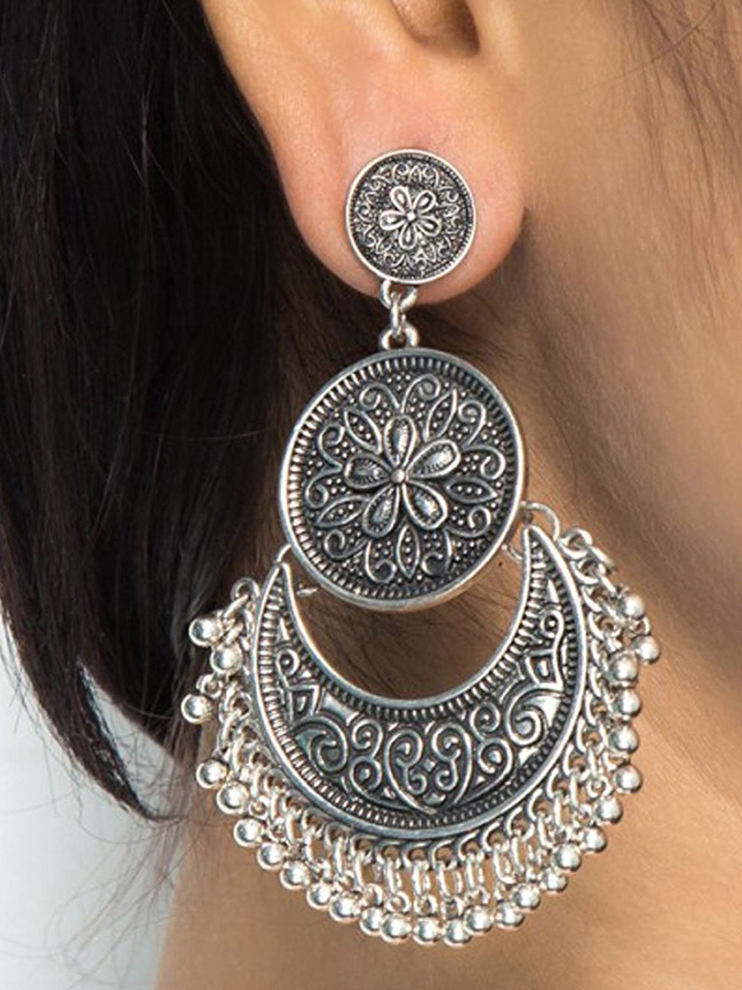 YouBella Jewellery Oxidised Afghani Combo Earrings For Girls and Women