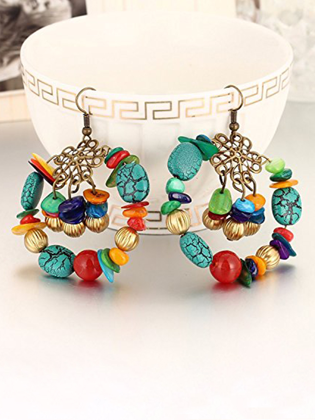 YouBella Fashion Jewellery Bohemian Earrings for Girls and Women (Blue)