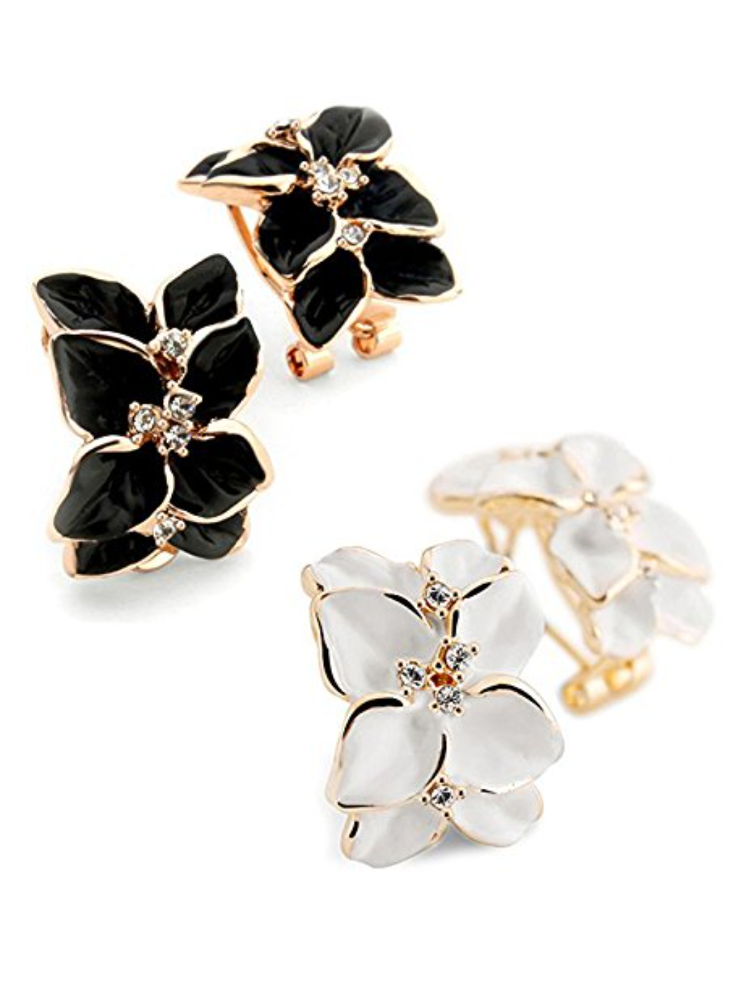 YouBella earrings for women Jewellery Crystal Earrings Combo Tops for Girls and Women (Black & White)