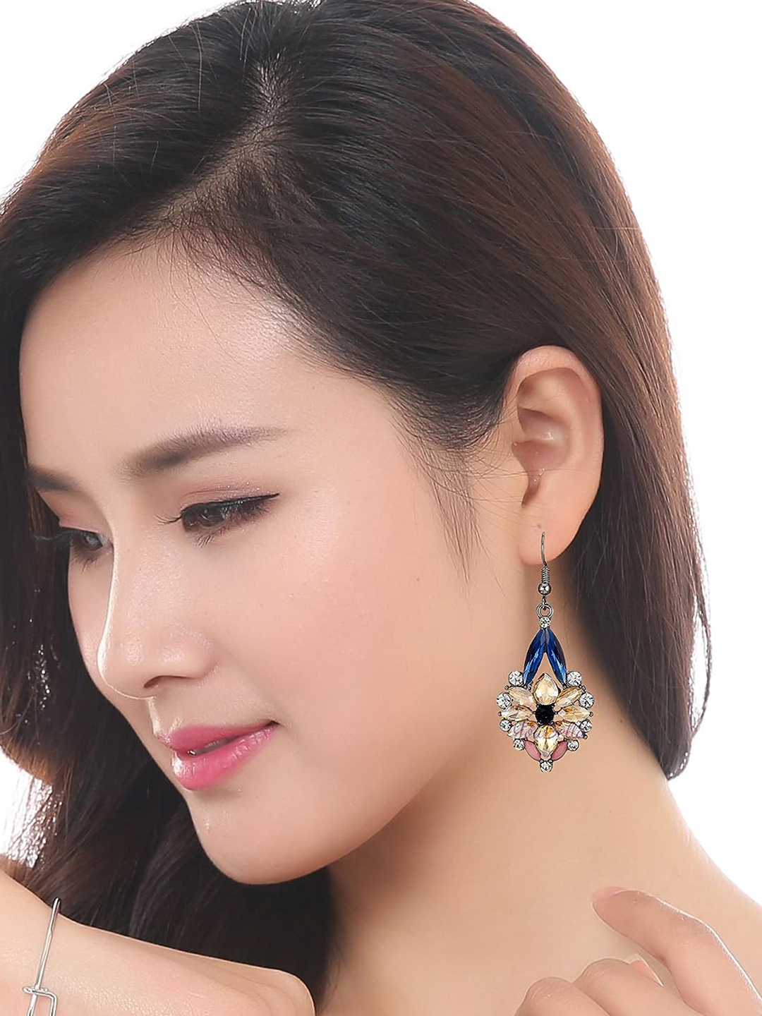 YouBella Blue Gold-Plated Dangle & Drop Earring For Women