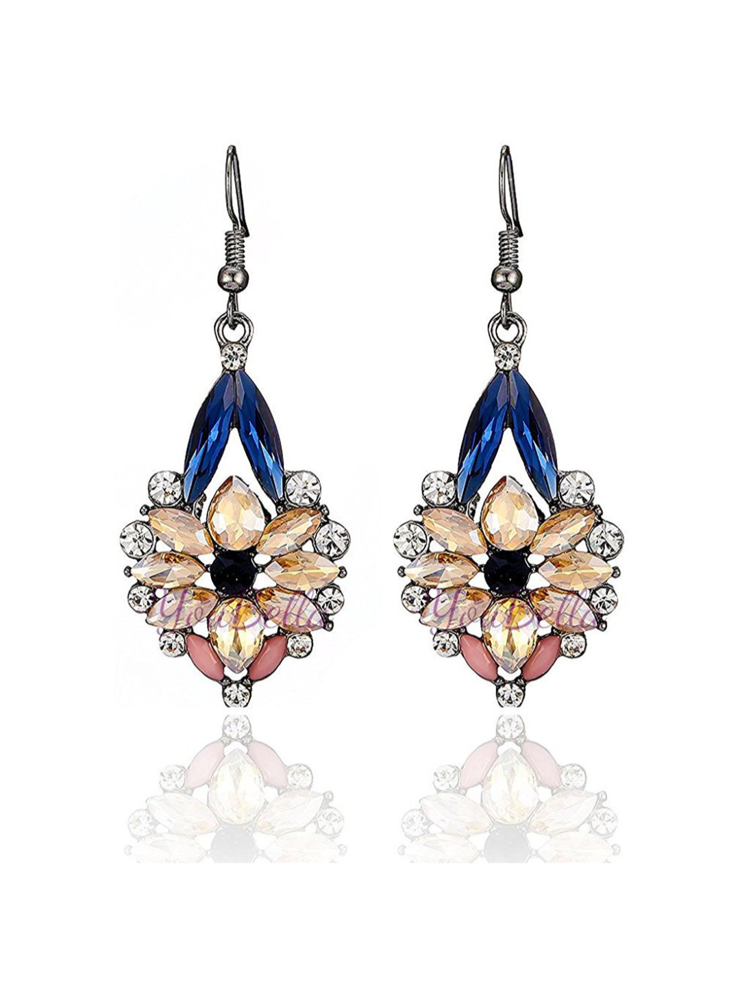 YouBella Blue Gold-Plated Dangle & Drop Earring For Women