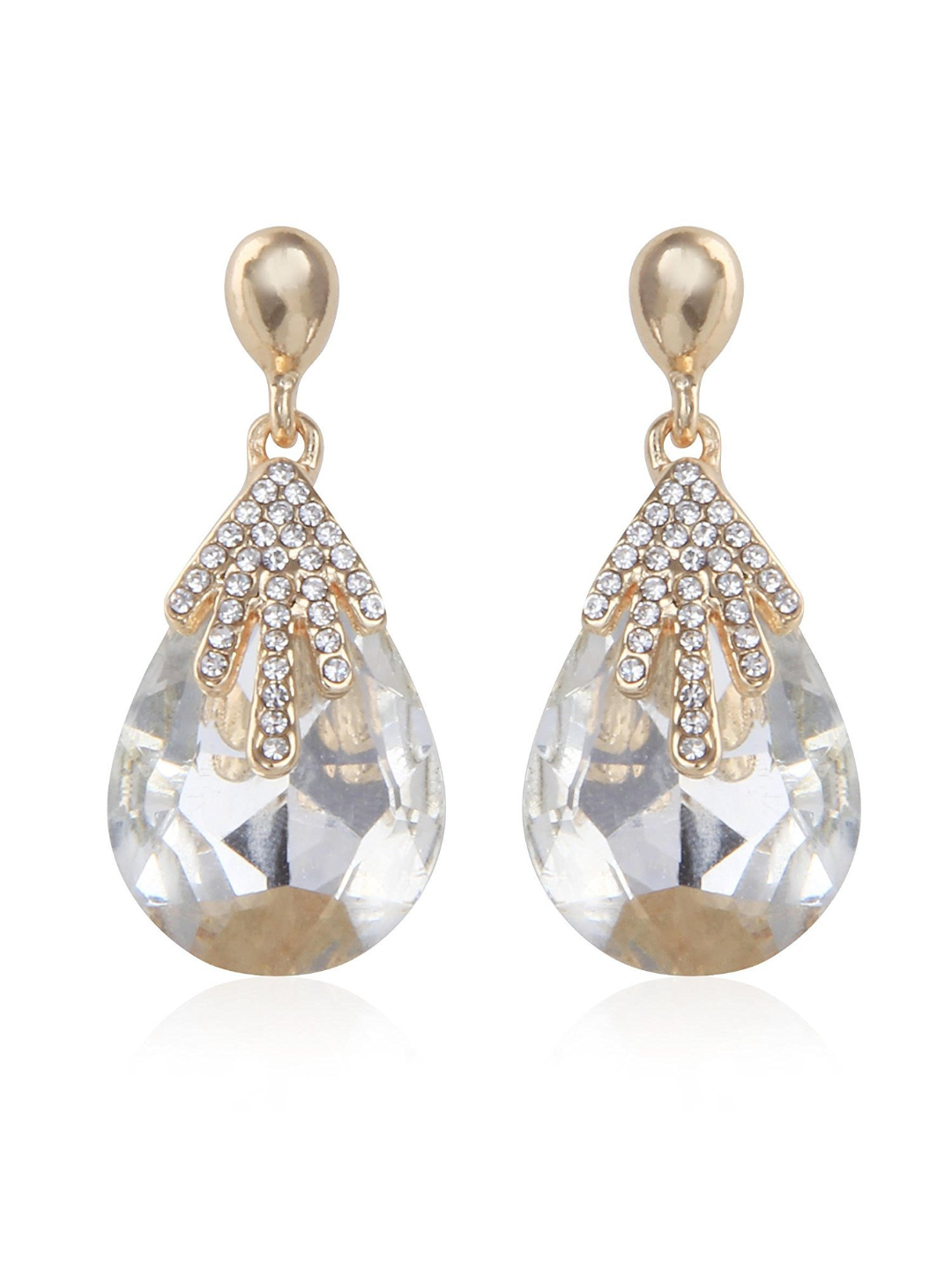 YouBella Jewellery Crystal Earrings for Girls and Women (White)