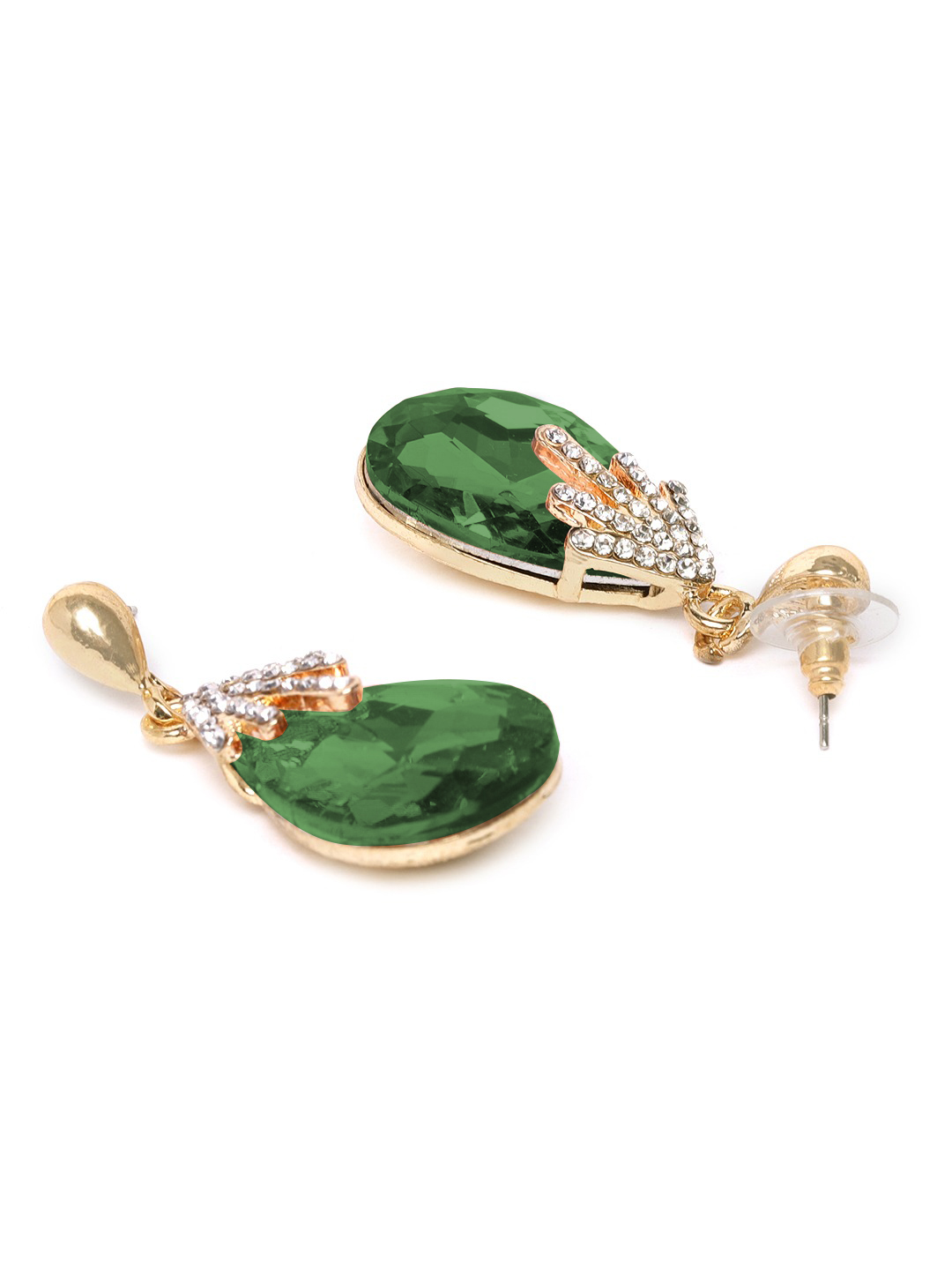 YouBella Jewellery Crystal Drop Earrings for Girls and Women (Green)