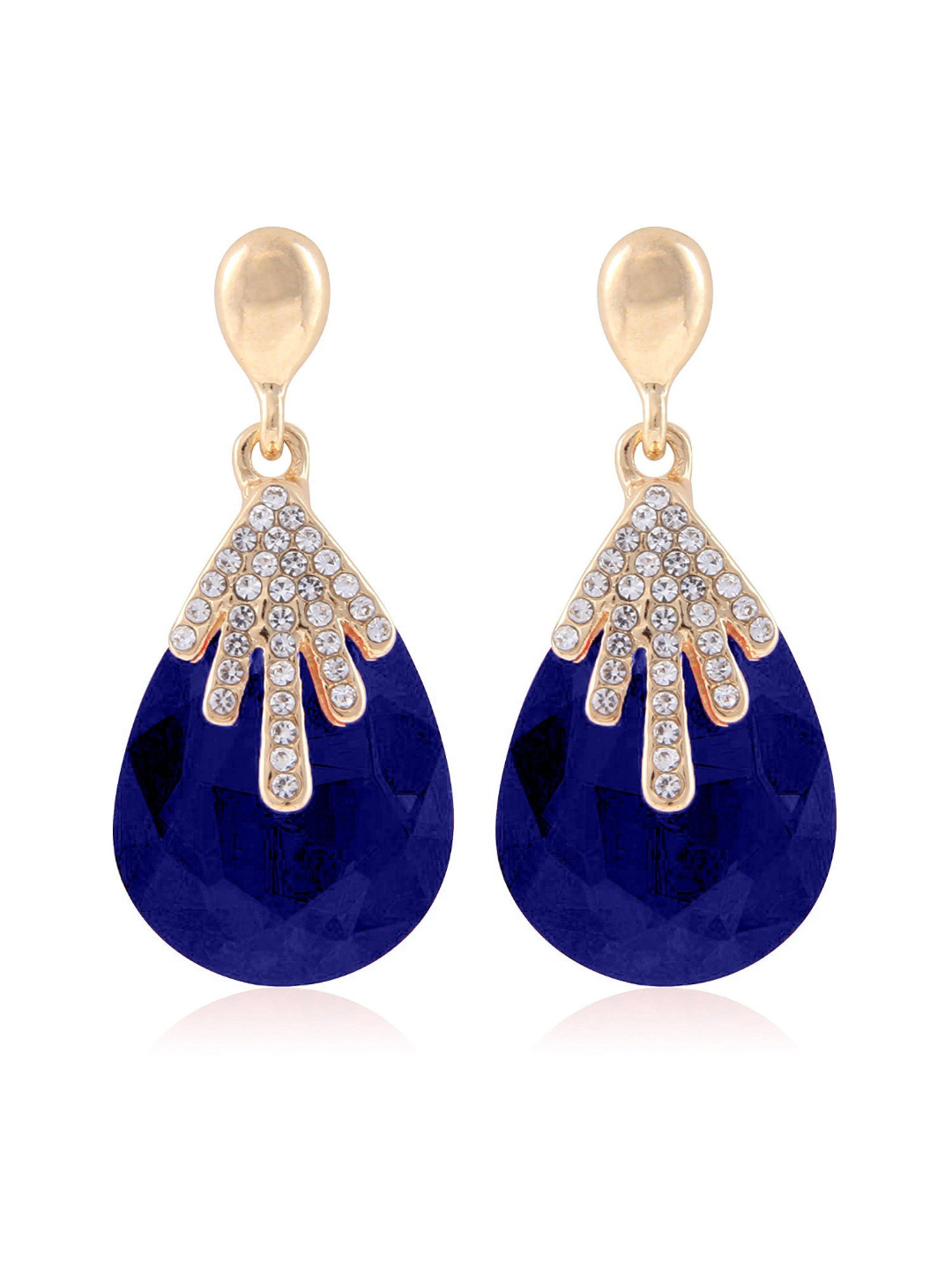 YouBella Jewellery Crystal Drop Earrings for Girls and Women (Blue)