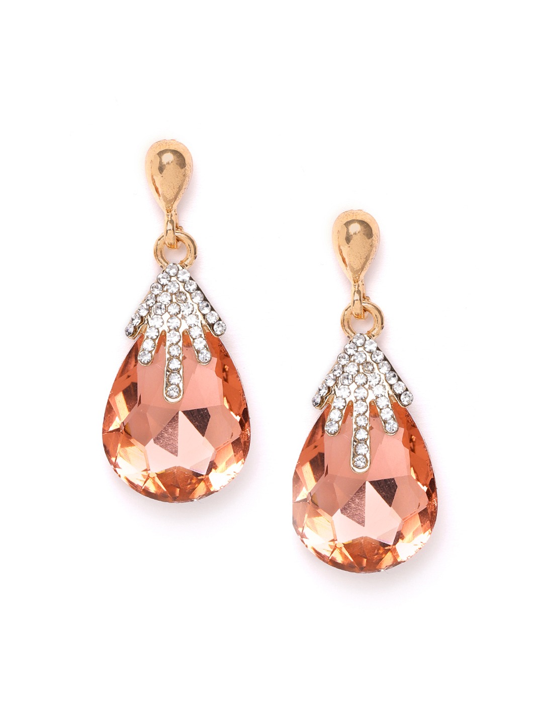 YouBella Jewellery Crystal Drop Earrings for Girls and Women (Pink)