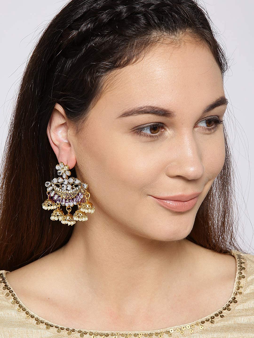 YouBella Jewellery Gold Plated Pearl Jhumka/Jhumki Earrings for Women Traditional Earrings for Girls (Style 1)