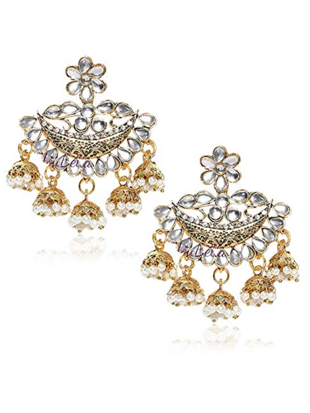 YouBella Jewellery Gold Plated Pearl Jhumka/Jhumki Earrings for Women Traditional Earrings for Girls (Style 1)