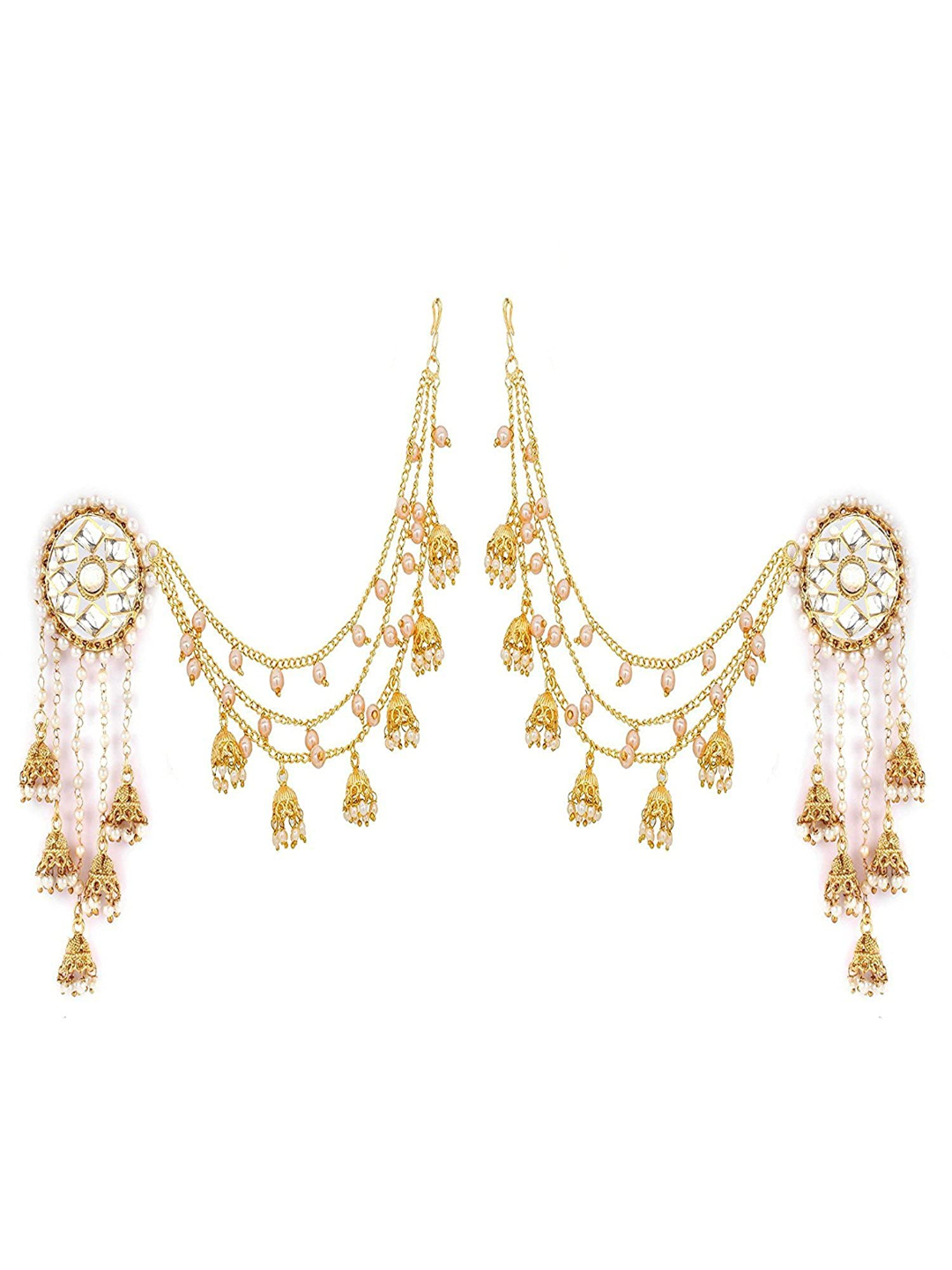 YouBella Golden Plated Jhumkis Earrings for Women (Golden )(YBEAR_32070)
