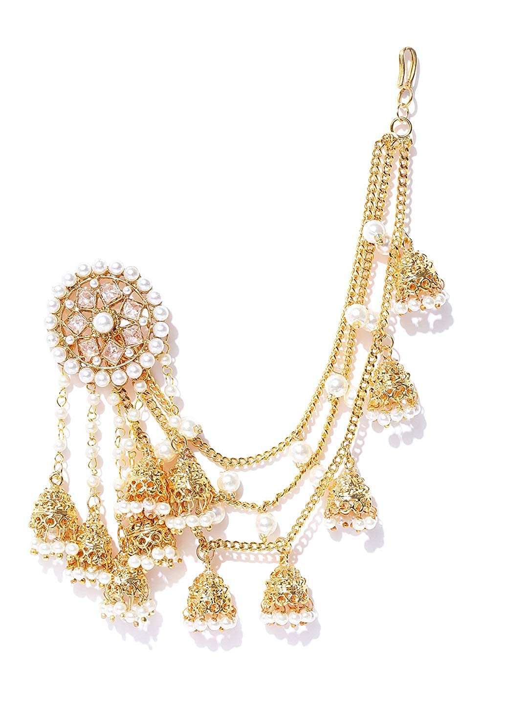 YouBella Golden Plated Jhumkis Earrings for Women (Golden )(YBEAR_32070)