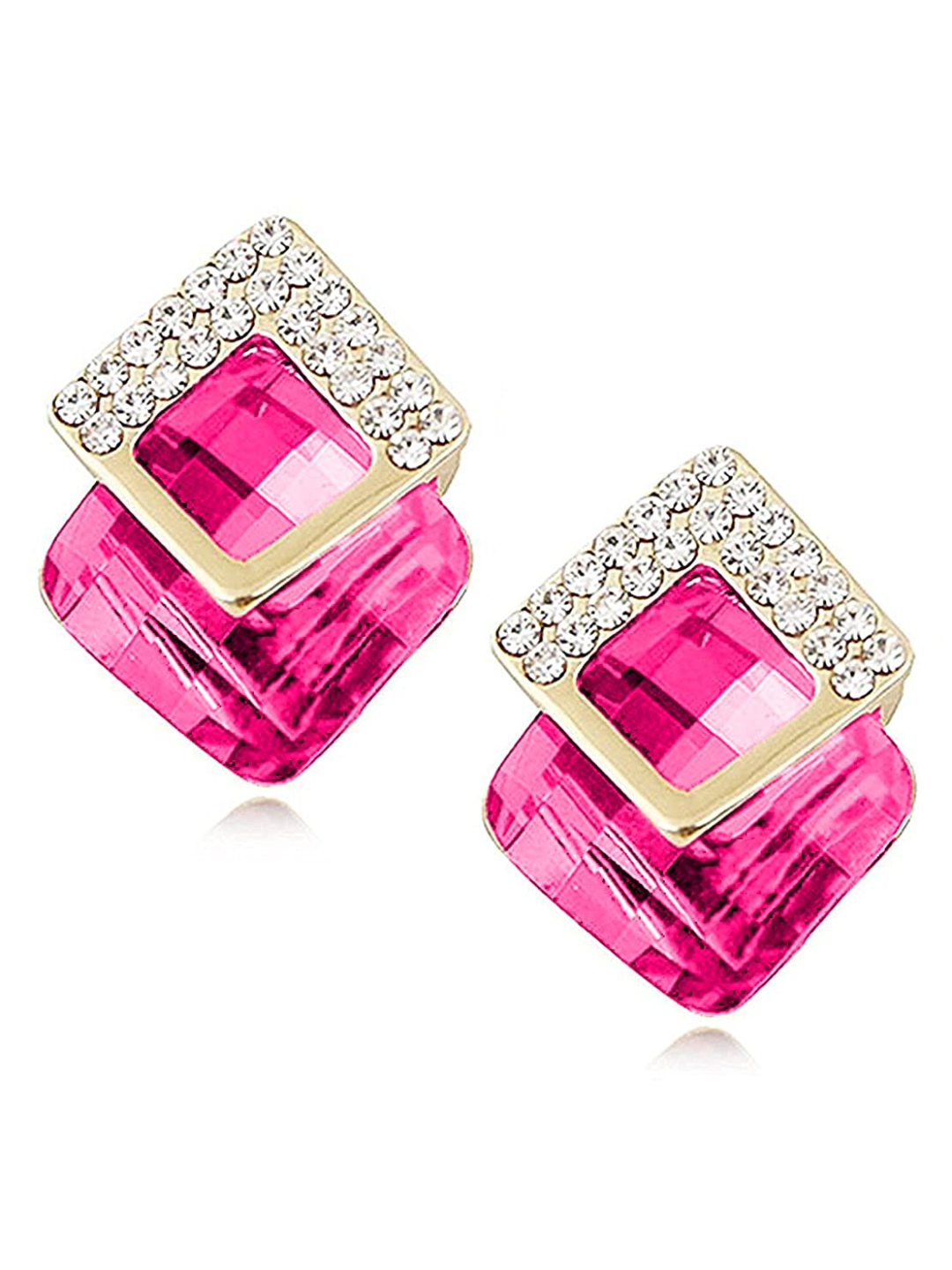 YouBella Fashion Jewellery Crystal Stud Earrings for Girls and Women (LIGHT PINK)