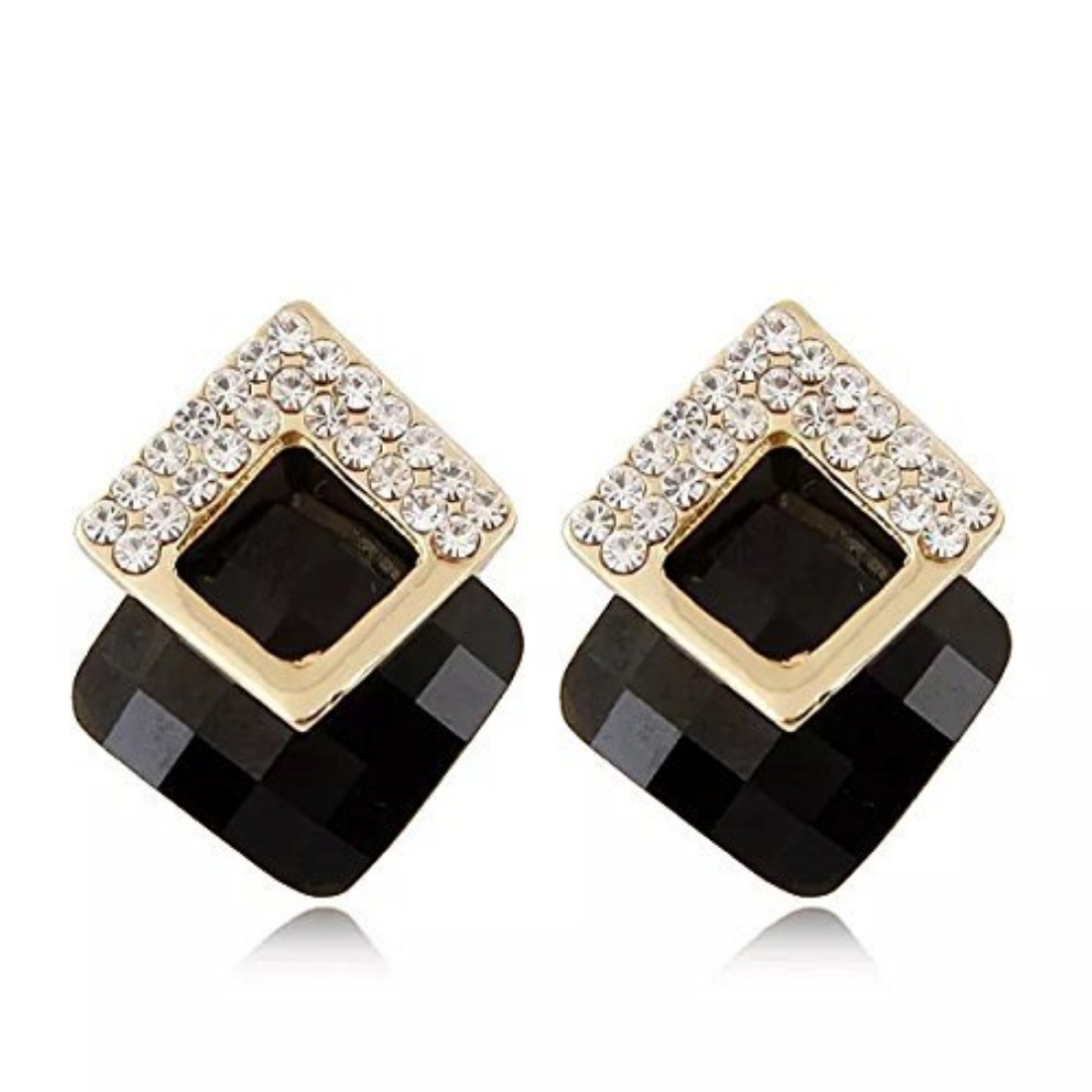 YouBella Stylish Party Wear Jewellery Gold Plated Studs Earrings for Women (Black)(YBEAR_32073)