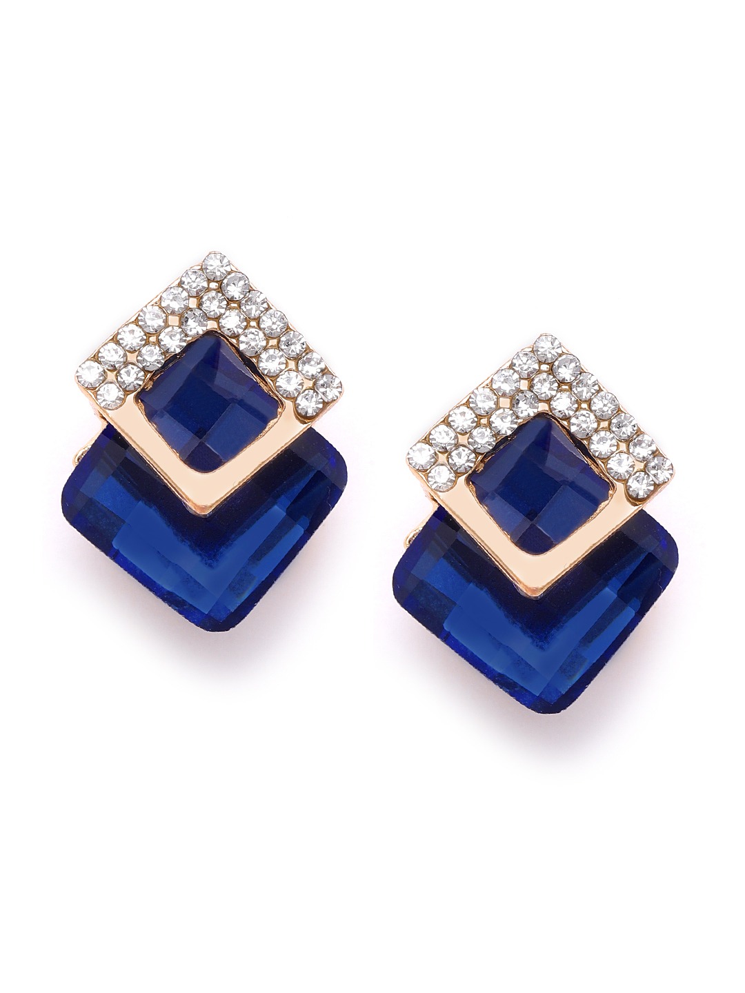 YouBella Stylish Party Wear Jewellery Gold Plated Studs Earrings for Women (BLUE)(YBEAR_32076)
