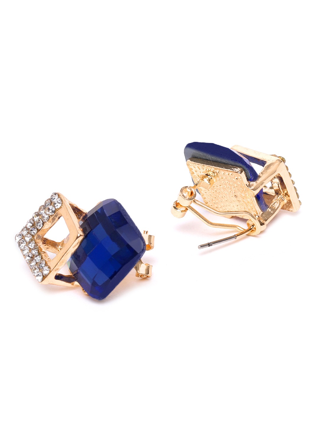 YouBella Stylish Party Wear Jewellery Gold Plated Studs Earrings for Women (BLUE)(YBEAR_32076)