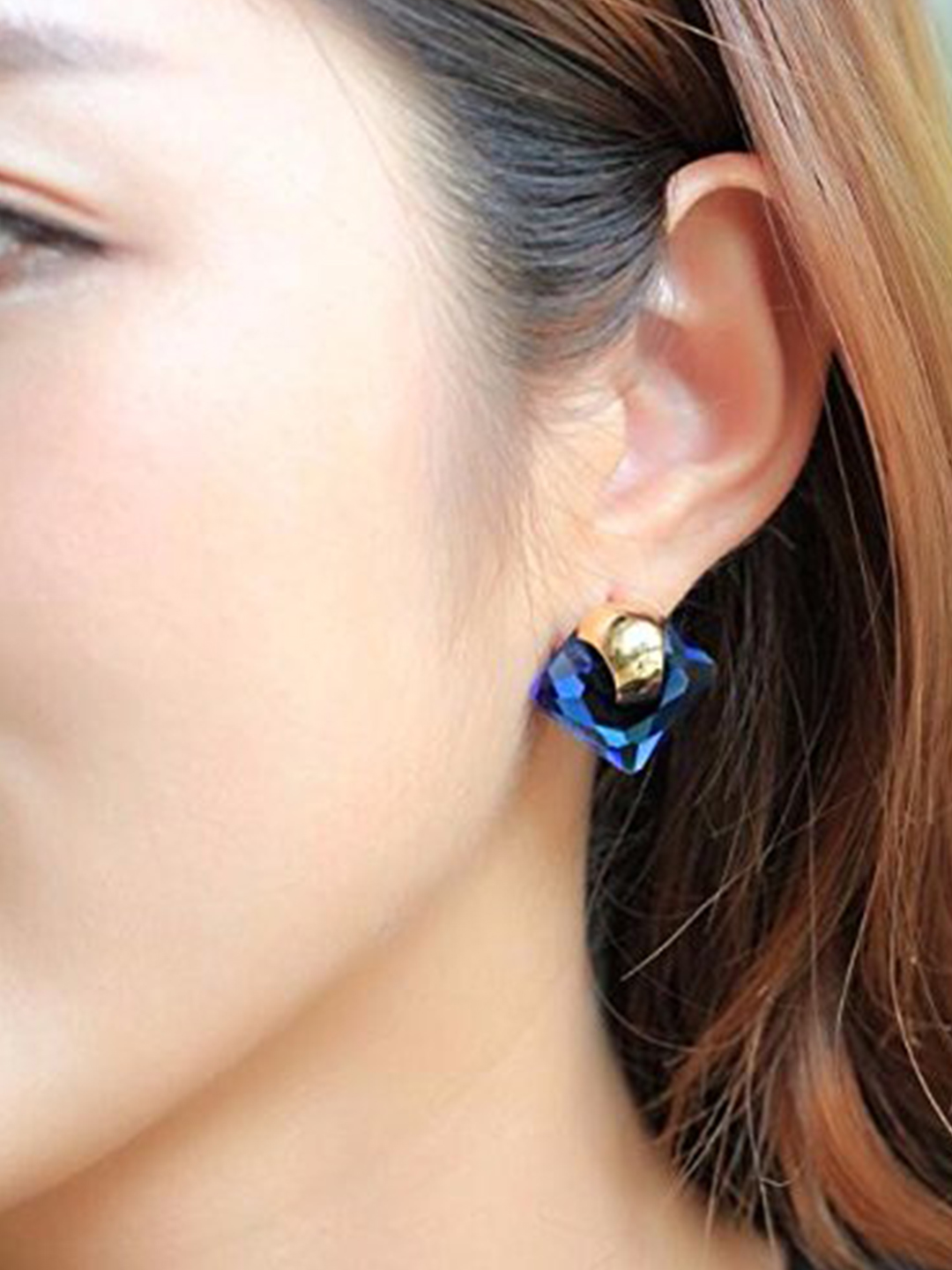 YouBella Jewellery Valentine Collection Crystal Stud Earrings for Girls and Women (Blue)