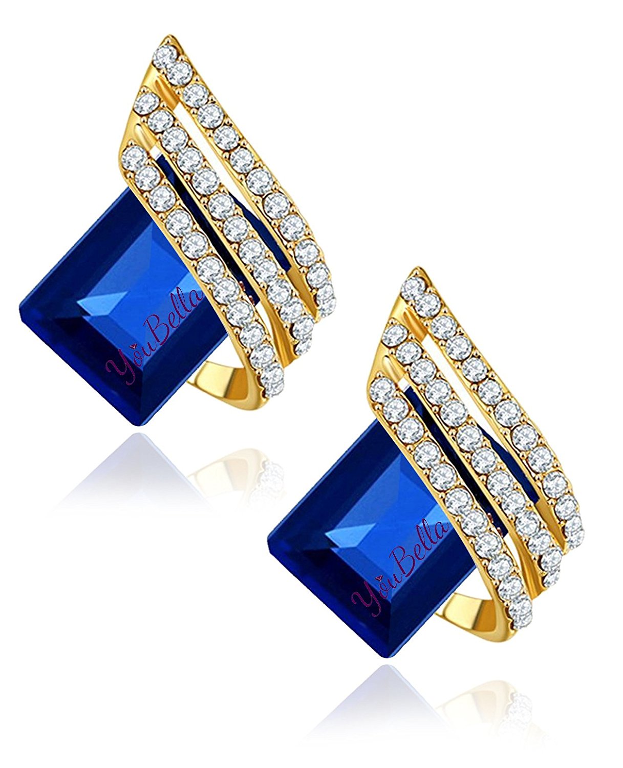 YouBella Fashion Jewellery Girls/Women's Gold Plated Stylish Fancy Party Wear Earrings (Gold)