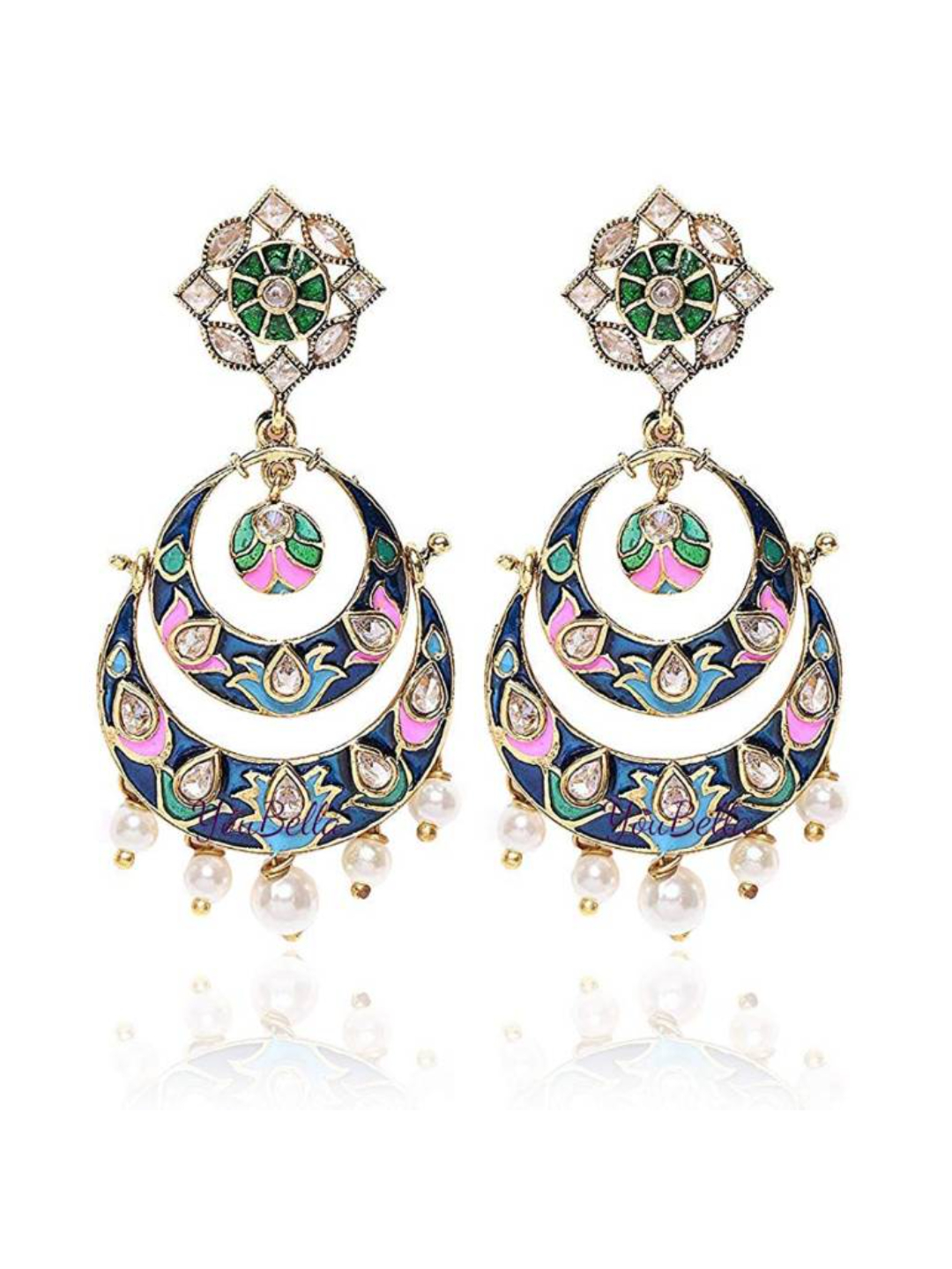 YouBella Jewellery Traditional Stylish Gold Plated Pearl Fancy Party Wear Jhumka/Jhumki Earrings for Girls and Women