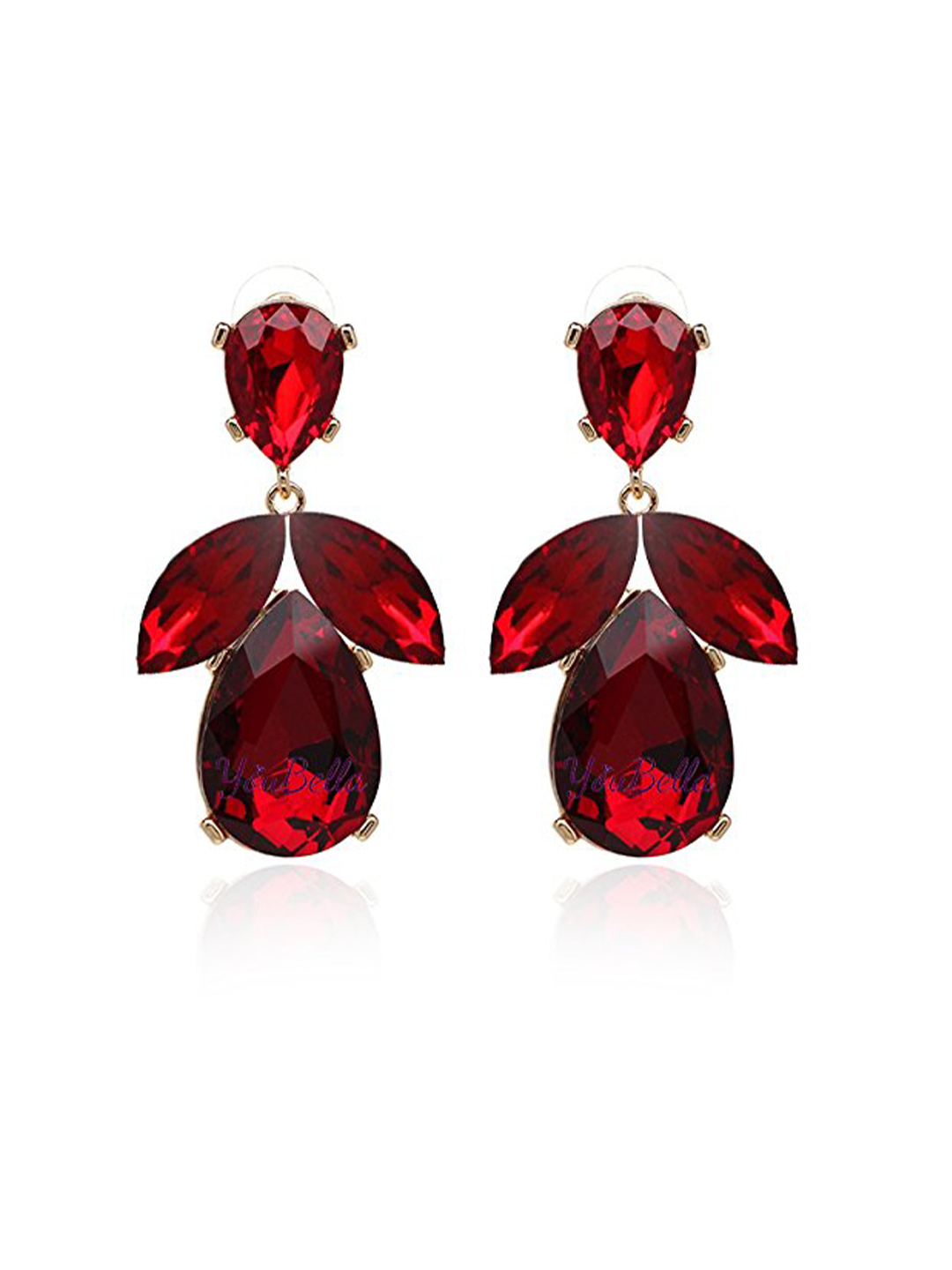 YouBella Gold Plated Red Earrings for Women