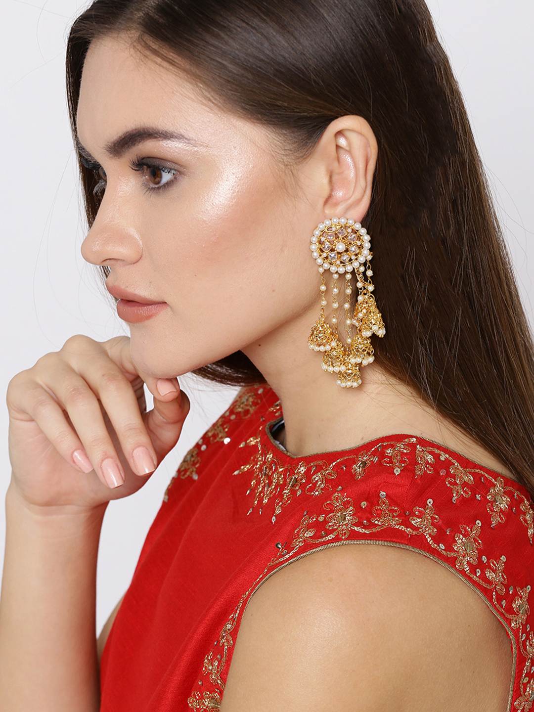 YouBella Jewellery Gold Plated Pearl Fancy Party Wear Jhumka/Jhumki Earrings for Women Traditional Earrings for Girls