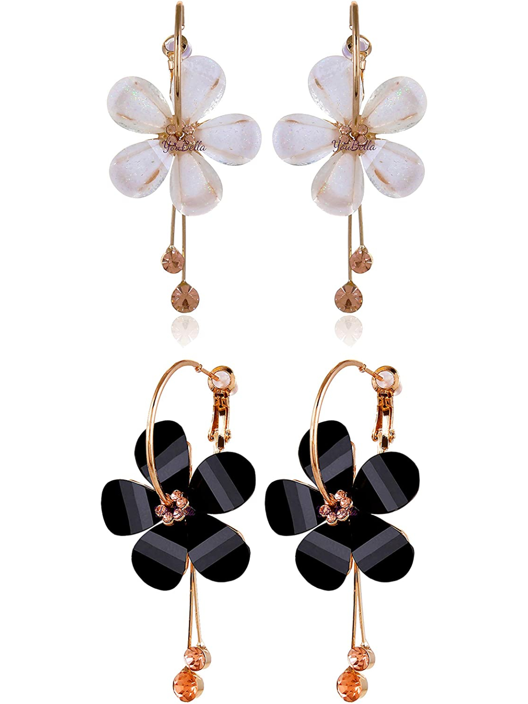 YouBella Stylish Party Wear Jewellery Gold Plated Drop Earrings for Women (Combo)(YBEAR_32130)