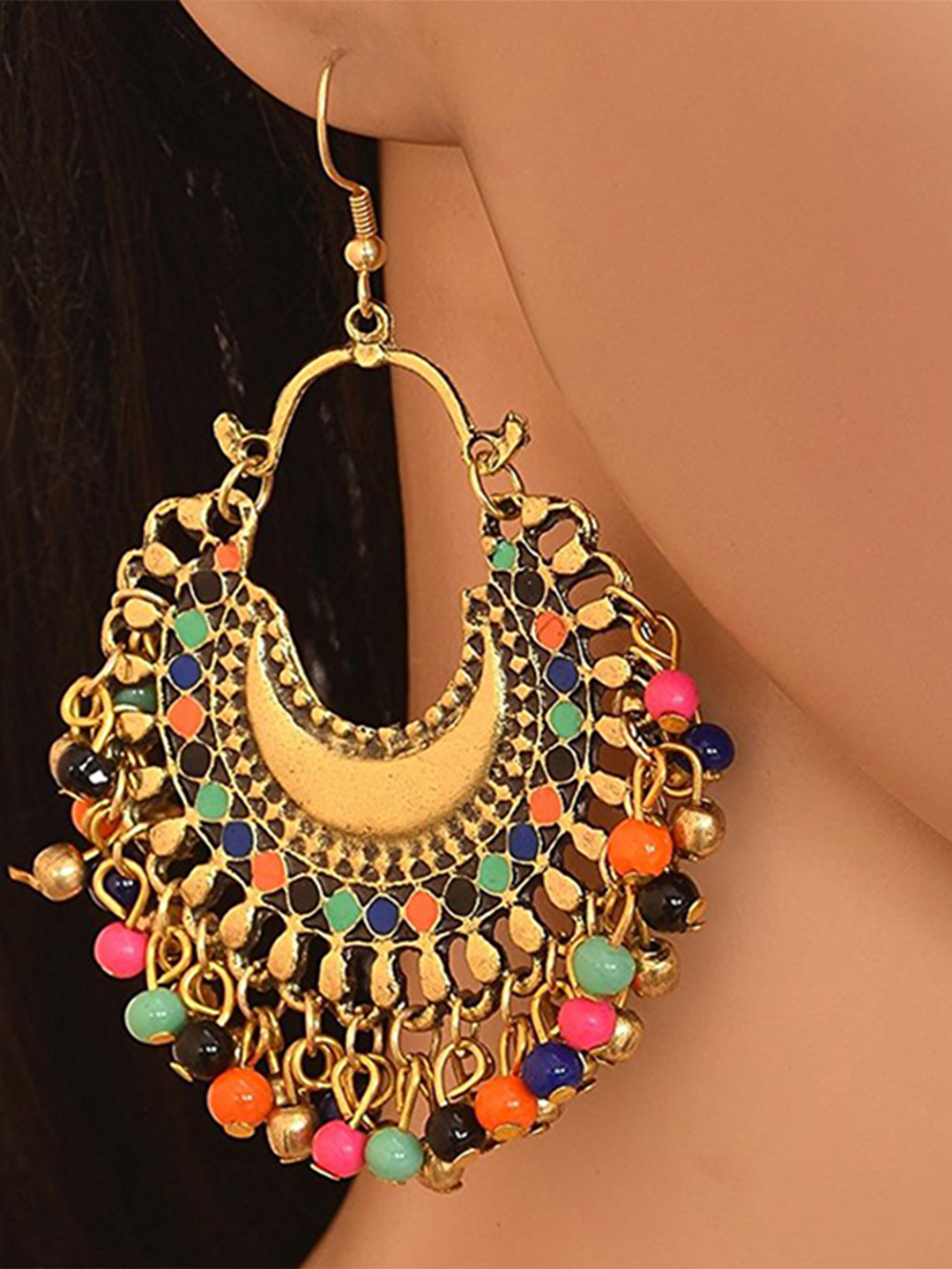 YouBella Fashion Jewellery Afghani Tribal Earrings for Girls and Women (Multi-Color)